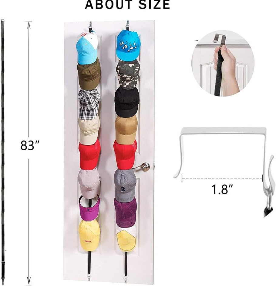 Baseball Cap Rack Hat Holder Rack Home Organizer Storage Door Closet Hanger image number 4