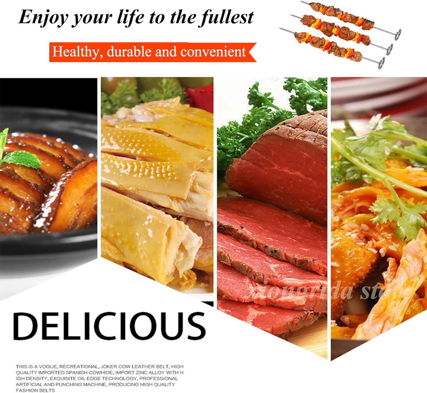 Air Fryer Accessories Multipurpose Double Layer Rack Set of 3 with Skewer round Cooking Rack Fits Most 2.5QT or above Air Fryers image number 4