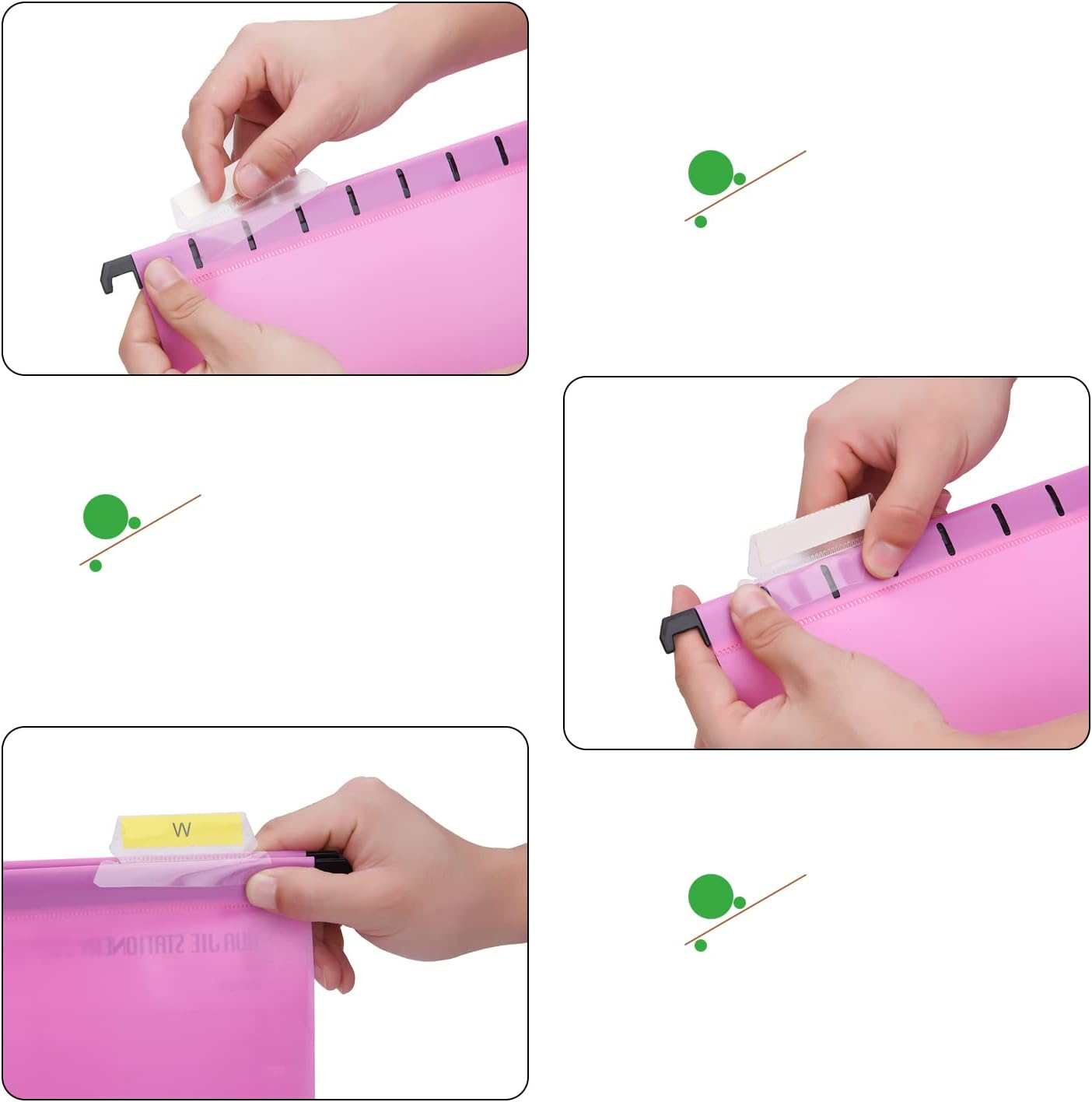 20PC White PP Filing Cabinet A4 Suspension Files Hanging Files Folders with Tabs and Inserts, Filing Cabinet Haning File for Office School Desktop File Storage, File Classification (White) image number 3