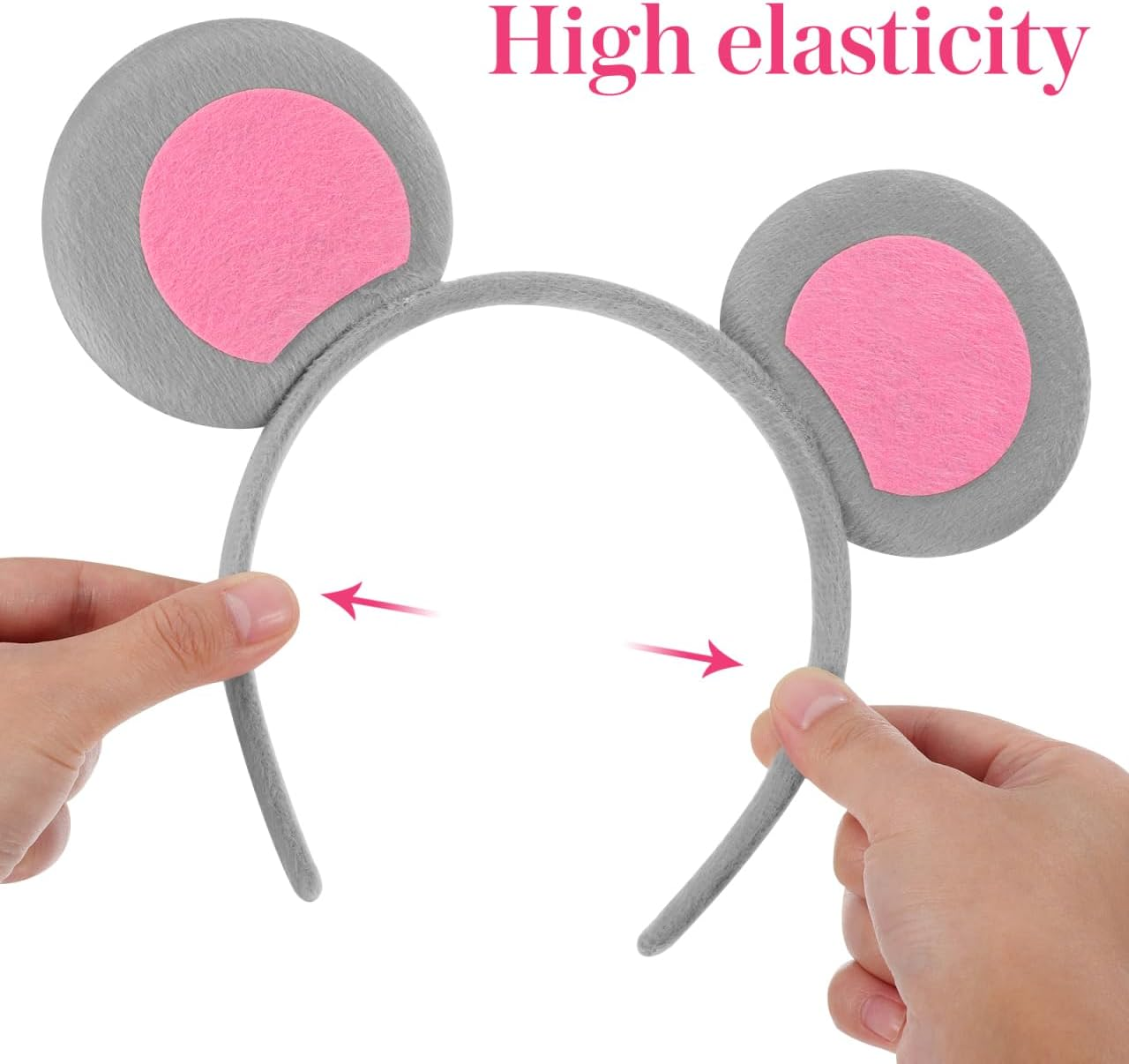 Healeved 2 Pcs Mouse Ears Headband,Animal Ear Headbands for Party,Mouse S Hairband for Girl,Skincare Headbands,Cute S Hairband for Dress Up, Costume image number 5
