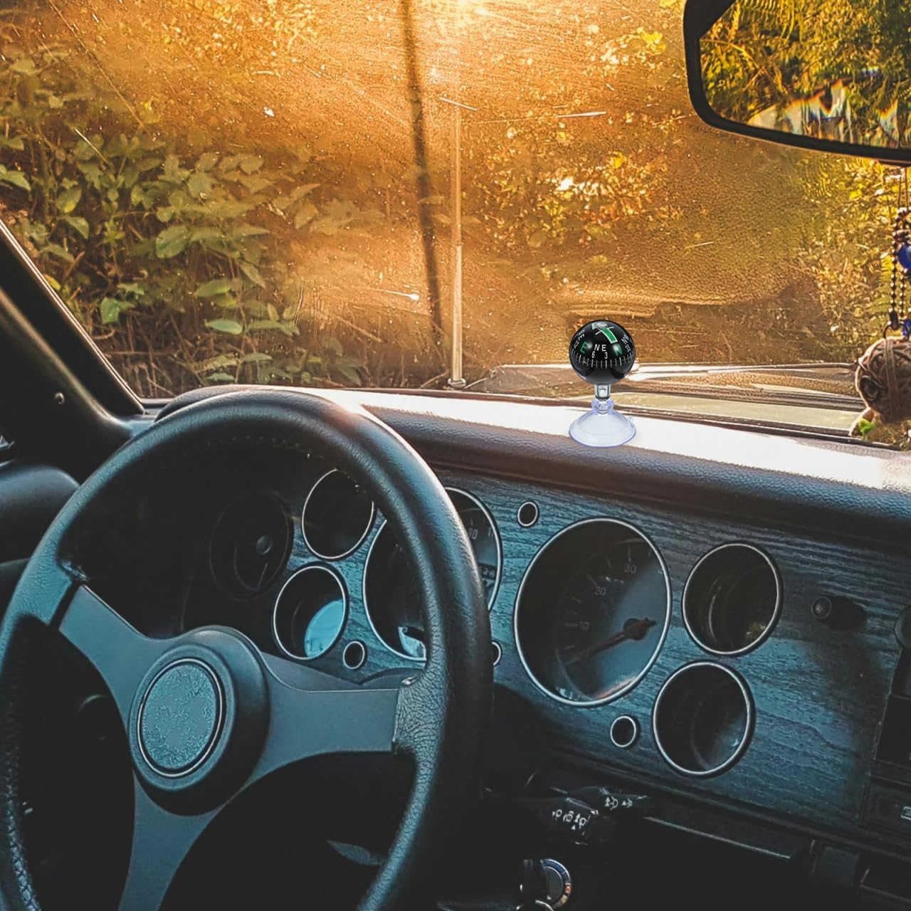 Gatuida Boat Compass Ball: Adjustable Dash Mount Car Compass with Bottom Stick Navigation Hiking Direction Pointing Guide Ball for Marine Boat Truck Outdoor image number 2