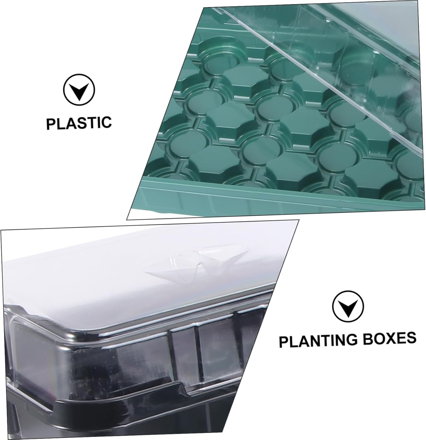 MERRYHAPY 3 Sets Plastic Tray Plant Nursery Tray for Indoor Plant Sprout Propagating Box image number 6