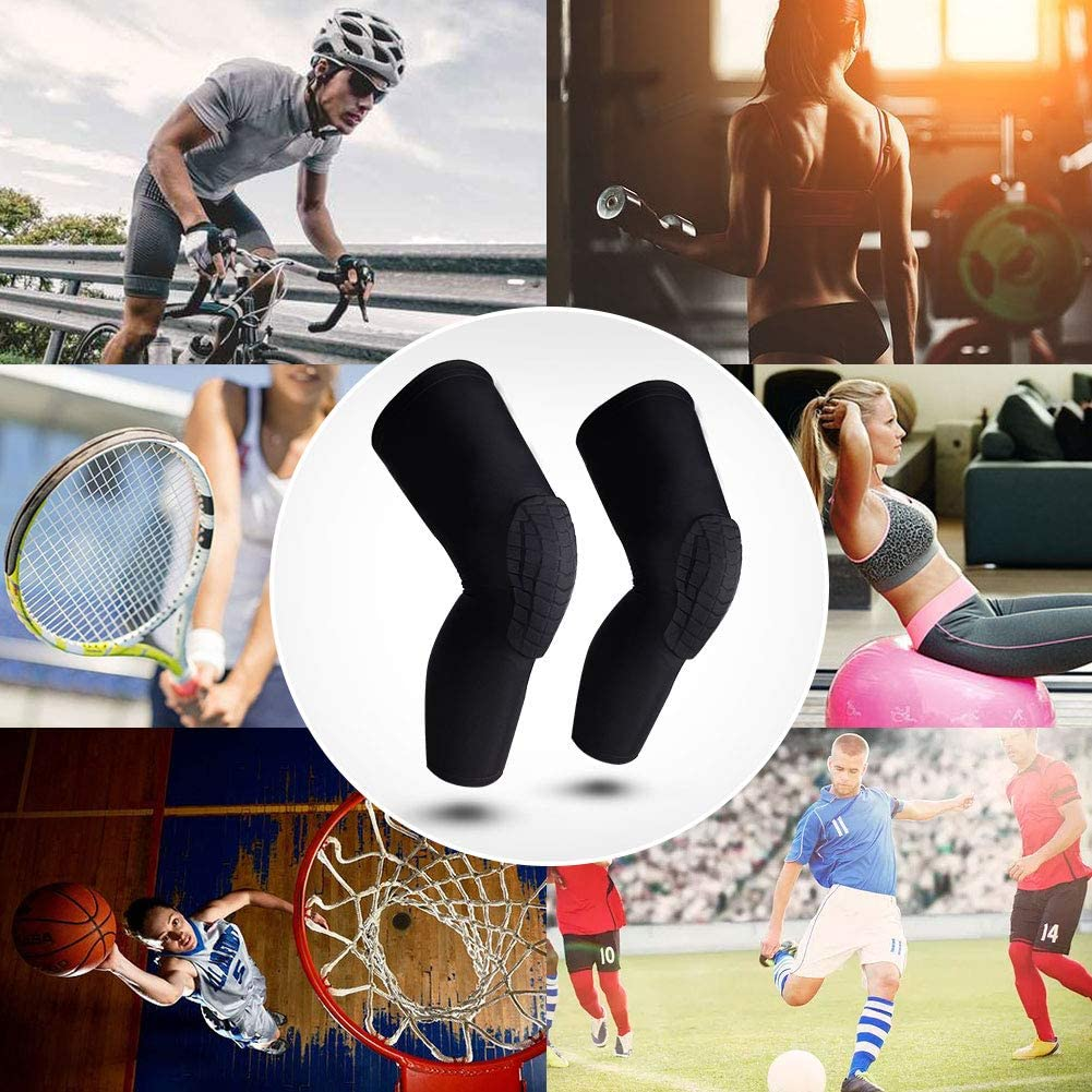 O-Best [Upgrade Version Basketball Knee Pads, Compression Kids Adult EVA Pads Crashproof Volleyball Long Leg Knee Sleeves Protector Gear image number 5