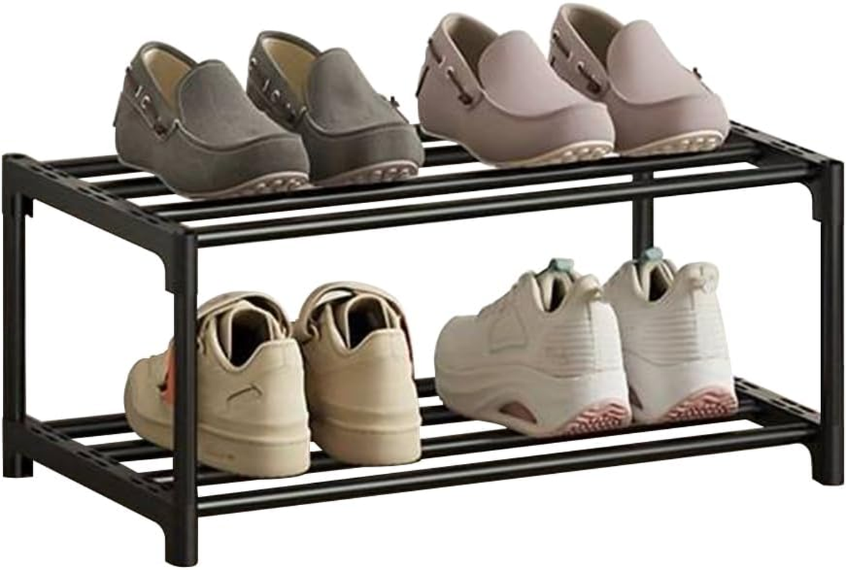 2 Tier Shoe Rack,Small Shoe Rack,Rustproof Coating Shoe Rack,Suitable for Dormitory,Rental House,Balcony,Hallway,Quick Assembly image number 3