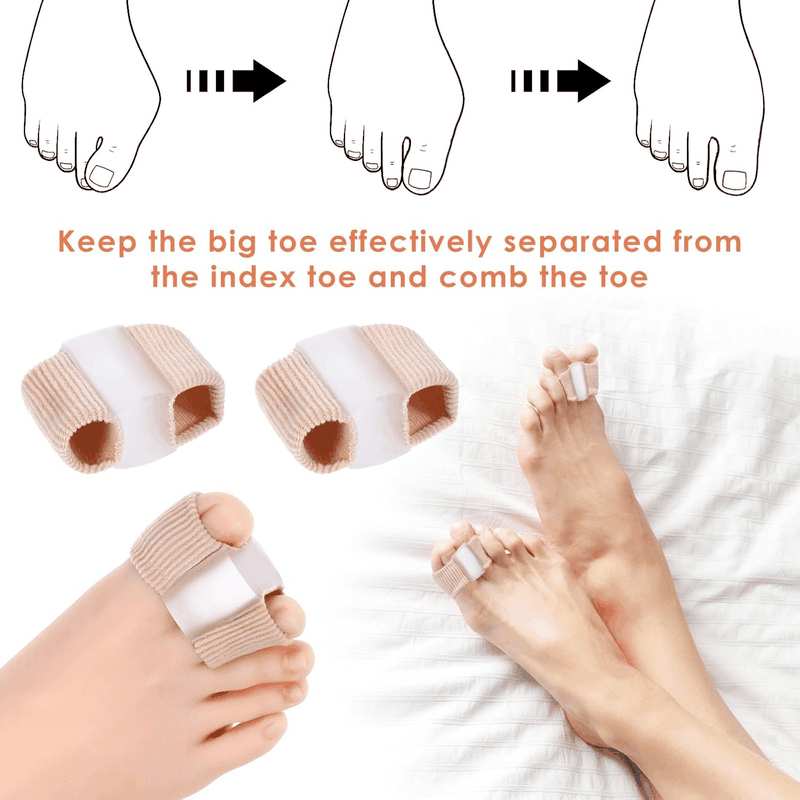 2PCS Gel Toe Separators Silicone Toe Spacers Fabric Lining Bunion Correctors Breathable Toe Straightener for Women Men Overlapping Toes Relieve Foot Pain image number 6
