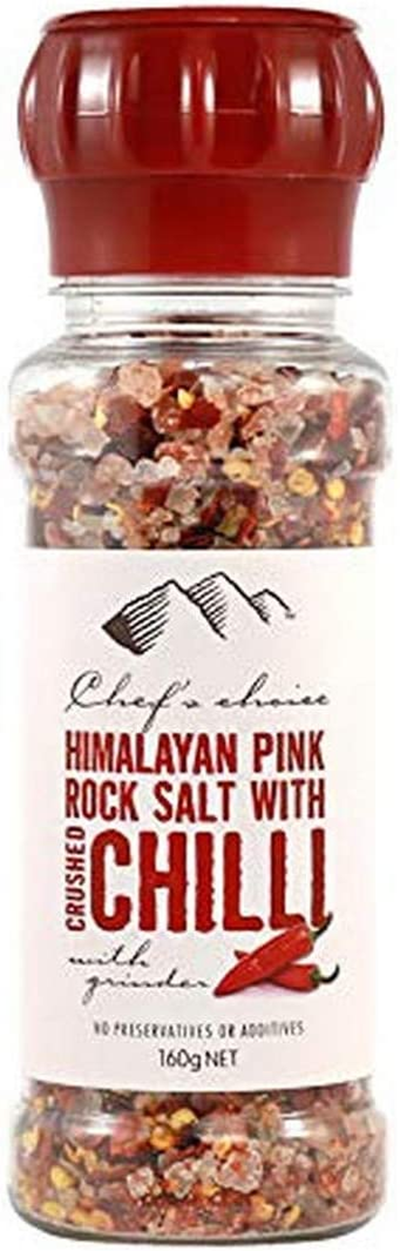 Chef'S Choice Himalayan Pink Rock Salt Chili with Grinder, 160 G image number 1