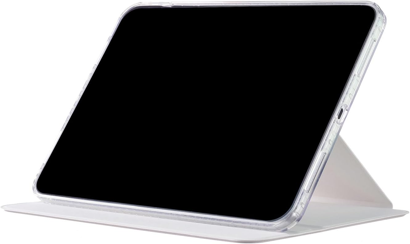 Ipad Air (13'') M3-2025 M2-2024 Case, Ipad Pro-6 5 4 3 (12.9'') Case, Dmaos Magnetic Detachable Smart Cover, 360&deg; Rotation Foldable Stand - White - Blue image number 5