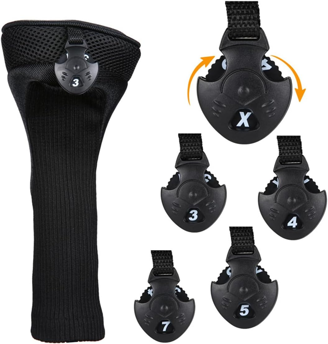 AIMALL 3Pcs Golf Club Head Covers Set for Driver and Fairway Woods, Numbers 1 3 5, Long Neck Design, Nylon Composite with Mesh Fabric image number 6