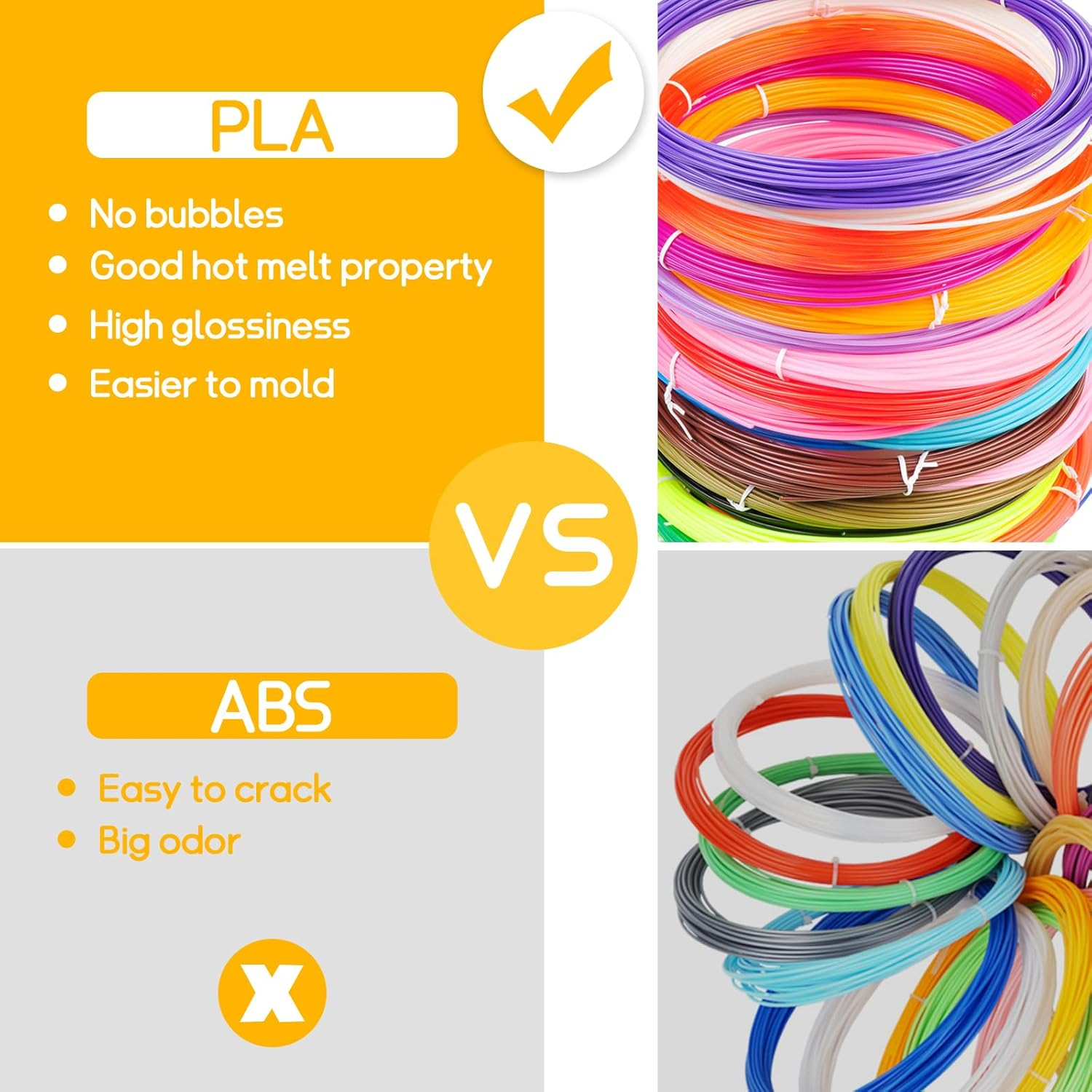 40 Colors 3D Printer Pen Filament Refills, PLA Filament 1.75Mm, Each Color 16.4 Feet, Total 656.1 Feet, Multicolored Filament Bundle Dimensional Accuracy +/- 0.02 Mm (Colorful) image number 3