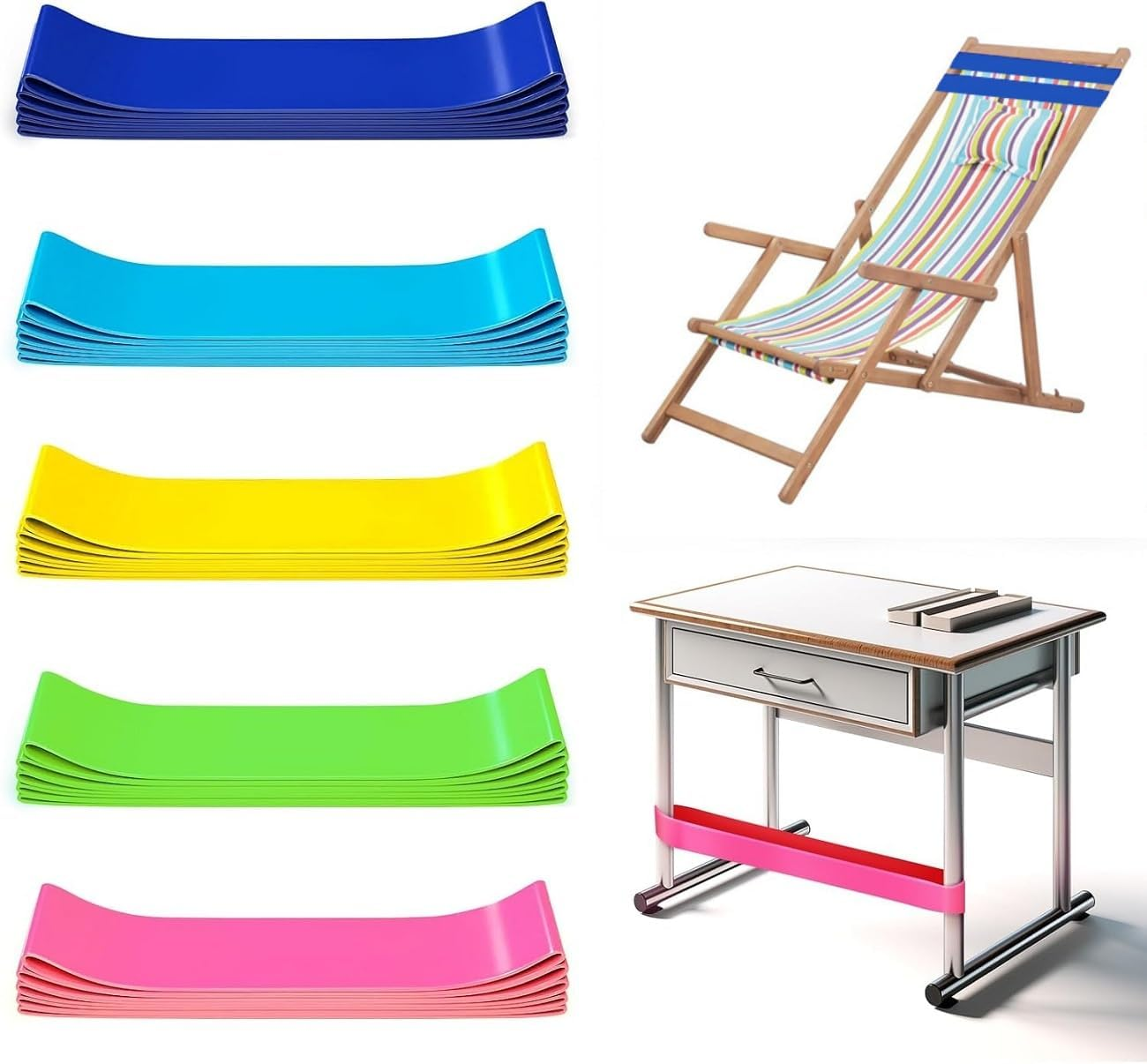 25 Pack Multicolor Classroom Chair Bands for Kids,Adhd Tools for Sensory Needs, Improve Focus & Reduce Restlessness, Fidgety Feet Solutions for Autism ADD, Home & School Must Haves (25Multicolor) image number 4