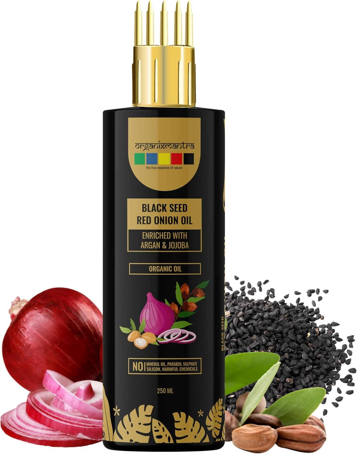 Organix Mantra Red Onion Oil with Argan, Jojoba, Hibiscus, Curry Leaves, Tea Tree, Organic Multi Purpose Hair Oil (250ML) image number 6