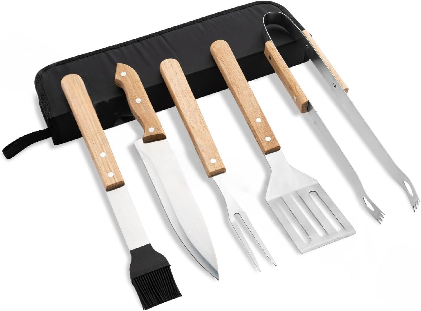 Multifunctional BBQ Grill Tool Set/Barbecue, 5 Pieces with Carry Bag, Stainless Steel Spatula Kit for Outdoor Grilling,Gift for Men Husband,For Camping, Picnic and Party,For Cooking and Kitchen image number 5