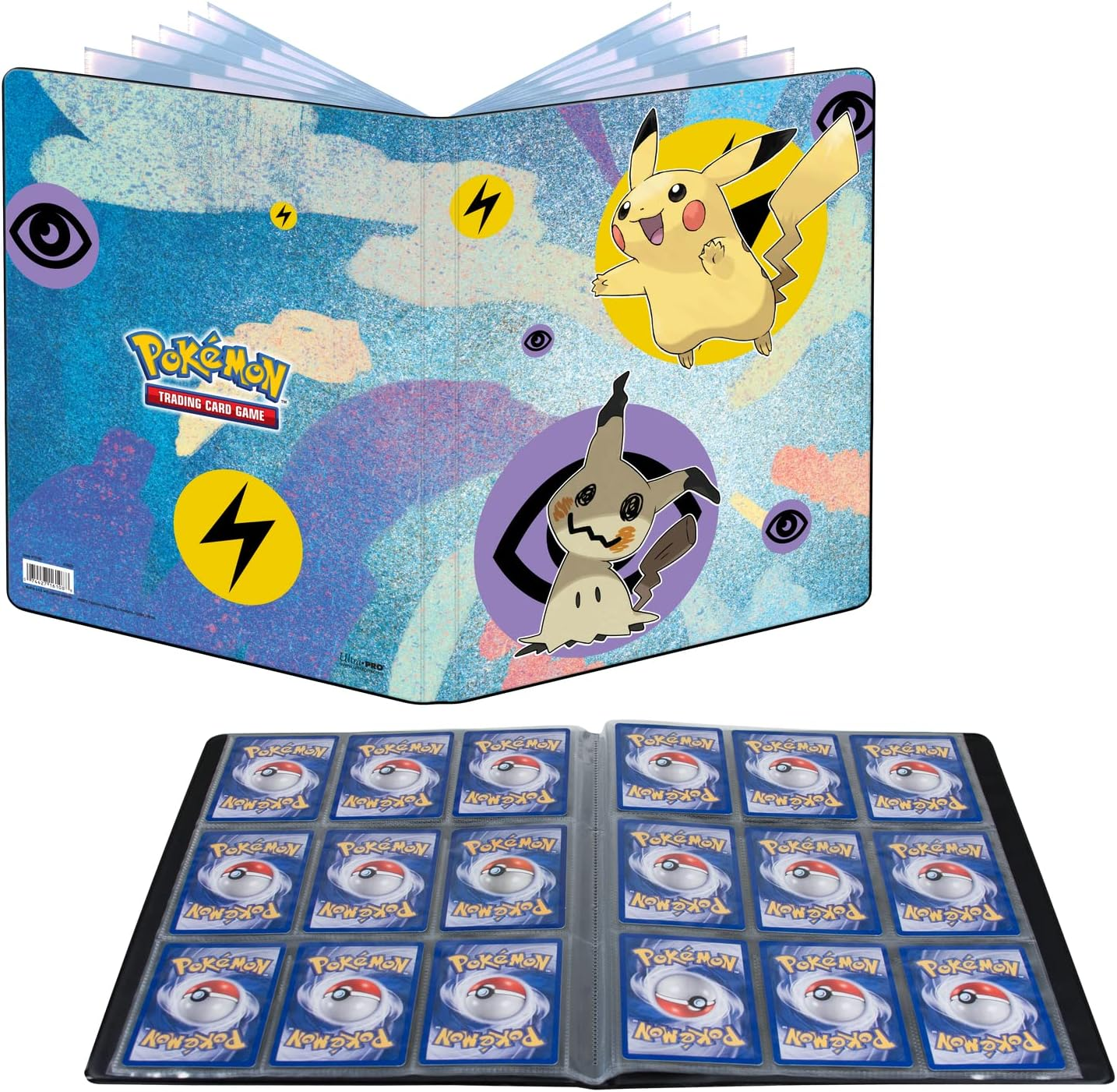 Ultra PRO Pok&eacute;mon Pikachu & Mimikyu 9-Pocket Portfolio for Collectible Trading Cards, Holds up to 90 Cards, Black, Medium Size image number 1