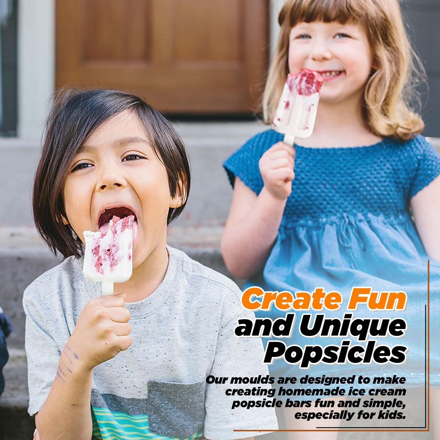 Stackable 4-Piece Multicolour Popsicle Moulds with Lids &ndash; 4 Cavities Silicone Ice Pop Moulds for Cakesicles, Cake Pops, Ice Cream &ndash; Bpa-Free, Easy Release, Bonus Extra Cover & Handle Included image number 1