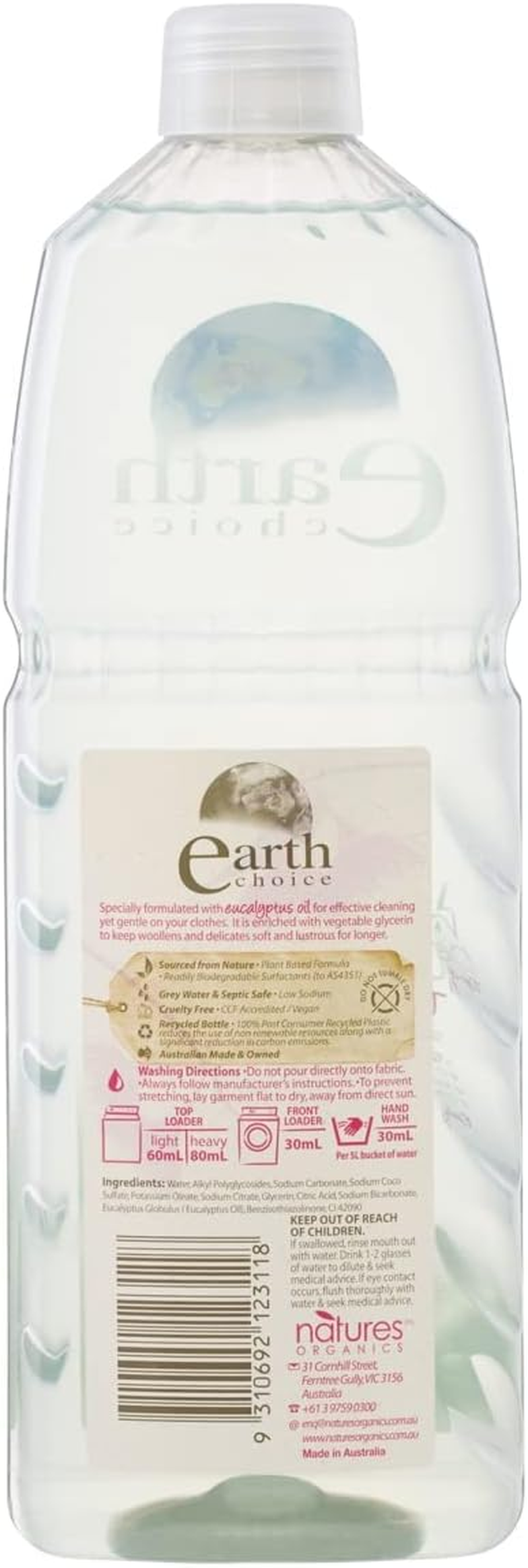 Earth Choice Wool and Delicates Eucalyptus Fresh Woolwash 1 Litre
