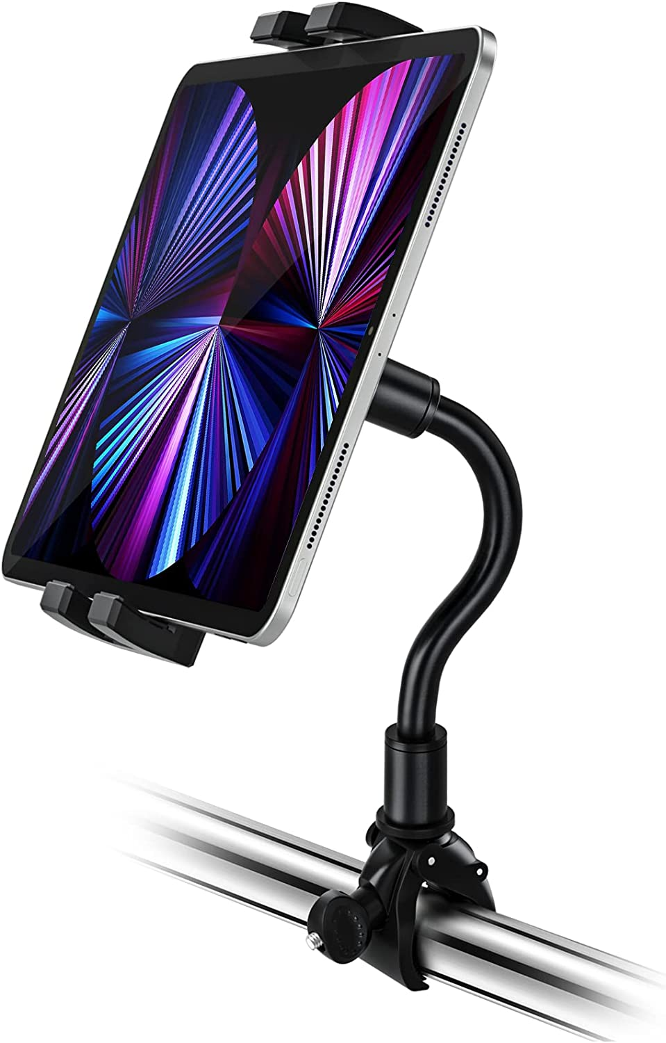 Gooseneck Spin Bike Tablet Mount, Charchendo Exercise Bikes Treadmill Tablet Holder, Indoor Bicycle Elliptical Handlebar Stand for Ipad Pro/Air/Mini, Galaxy Tabs, More 4-11" Cell Phone and Tablets image number 1