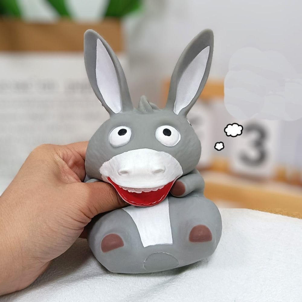 Big Mouth Donkey Decompression Tool，Antistress Stress Reliefing Pinch Toy，Cute Big Mouth Donkey Reduce Irritability for All! Gorilla Sensory Toy for All Ages。(Big Mouth Donkey（Grey）) image number 2