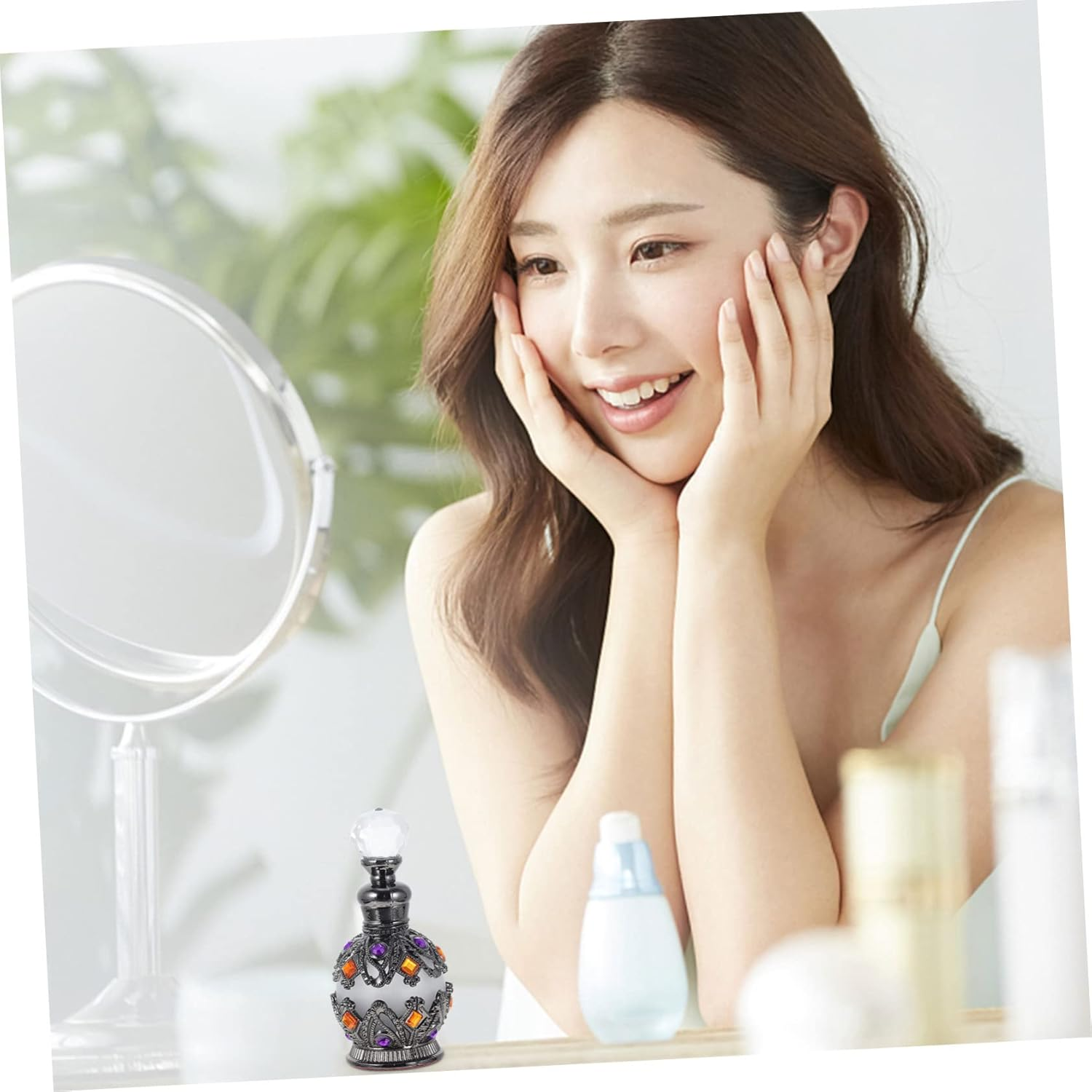 15Ml Vintage Black Sphere Essential Oil Bottle Perfume Storage Bottle Portable Glass for Travel and Decoration image number 3