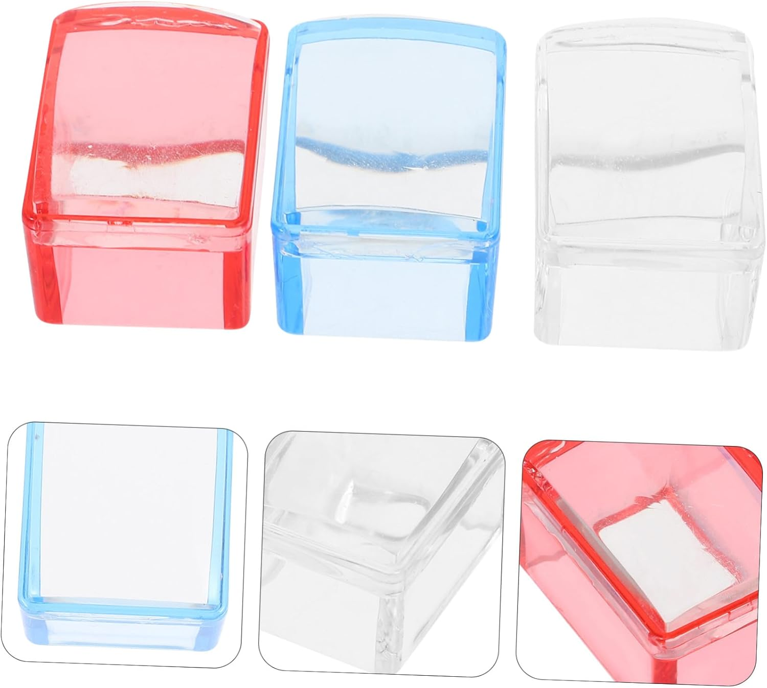 3Sets Nail Art Stamping Plates Rectangular Design Sturdy Manicure Tools for Precise Nail Decoration Diy Salon Use