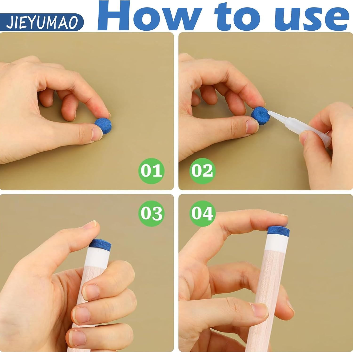 40Pcs Billiard Cue Tips, 9/10/12/13 Mm Pool Cue Tips Replacement Kit, Leather Pool Stick Tips Billiard Cue Head Billiard Cue Stick Snooker Billiard Accessories for Pool Cues image number 6