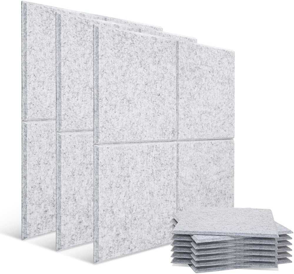 Acoustic Panels 12 Pack Sound Absorption Panels High Density Soundproofing, Great for Wall Decoration and Acoustic Treatment Used in Home & Offices (12 Pack)