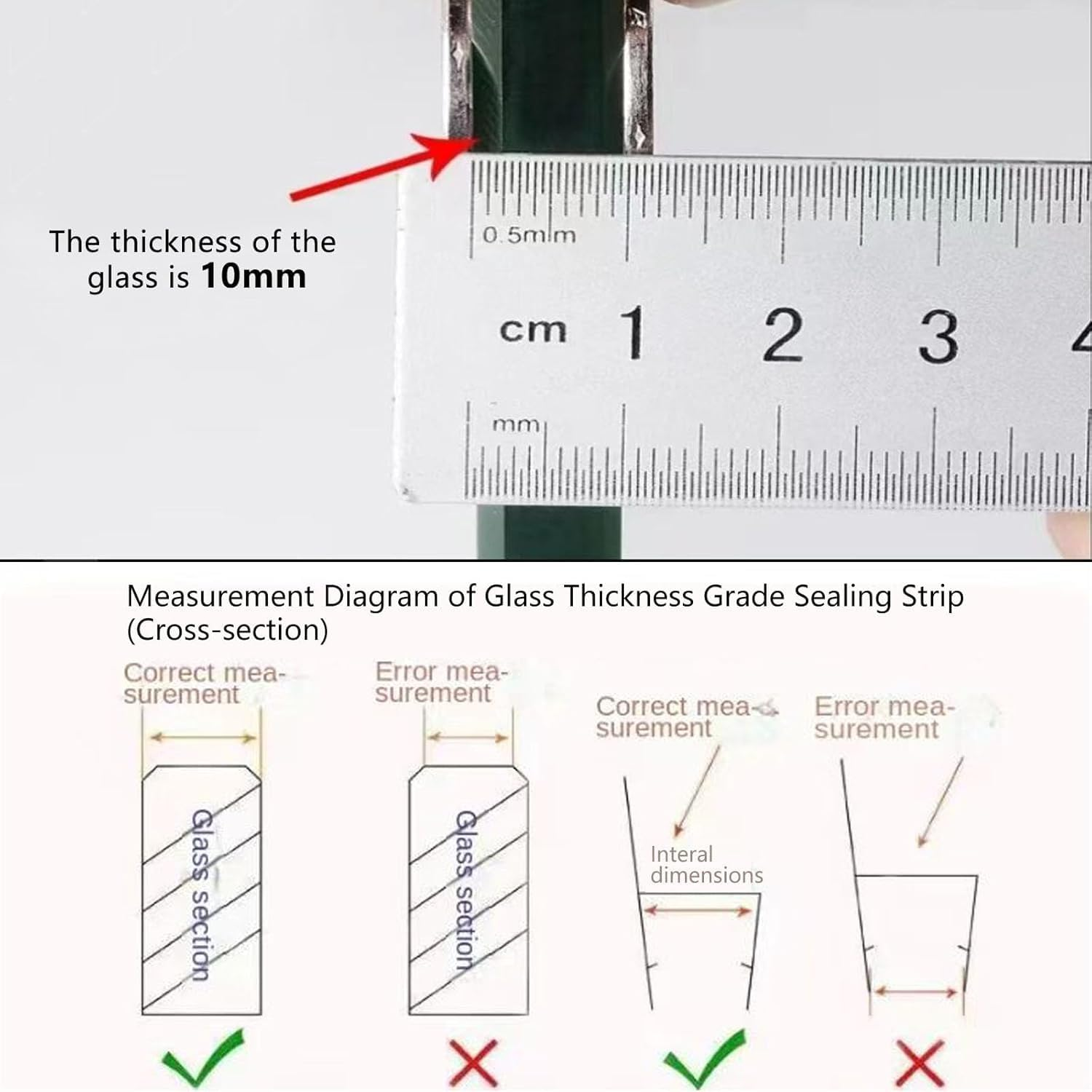 Shower Door Seal Strip, 78.7" Soft Frameless Glass Shower Door Sweep Side Seal to Stop Shower Leaks U Type,Fit for 10Mm (3/8&rdquo;) Glass Door Translucent image number 3