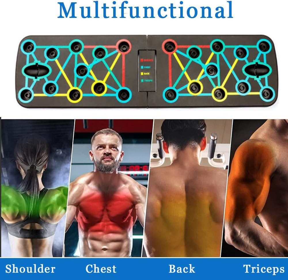 Foldable Push up Rack Board,Multi-Functional Push up Board,Chest Muscle Exercise,Portable Non-Slip,Exercise- Fitness Accessories,For Chest/Shoulders/Back/Triceps image number 2