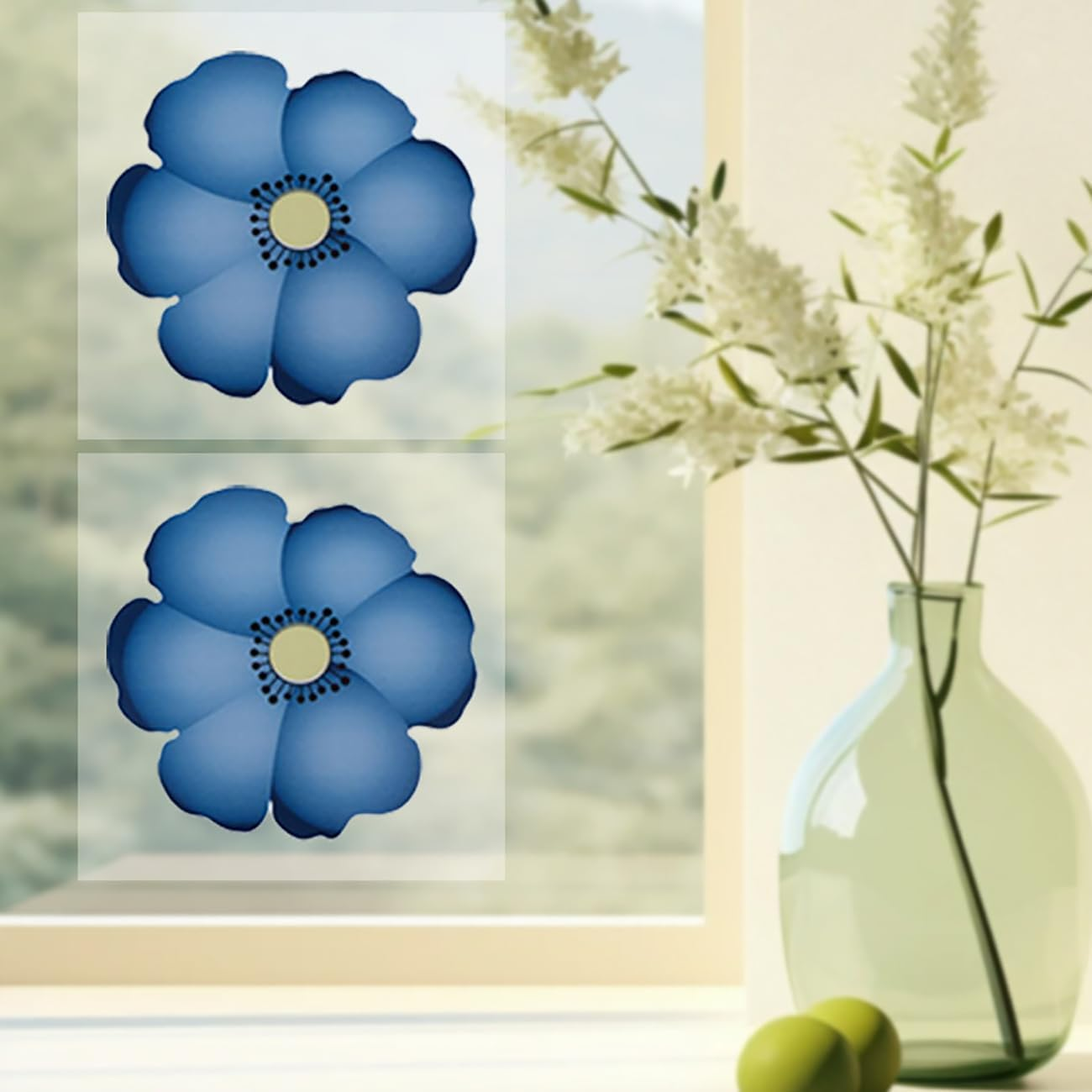 Window Fly Paper for Indoors Sticky,Fly Trap Indoor Non-Toxic & Odorless,Window Sunflowers Decoration Design Sticky Fly Trap Fly Tape 20 Pack (Blue Lily) image number 3