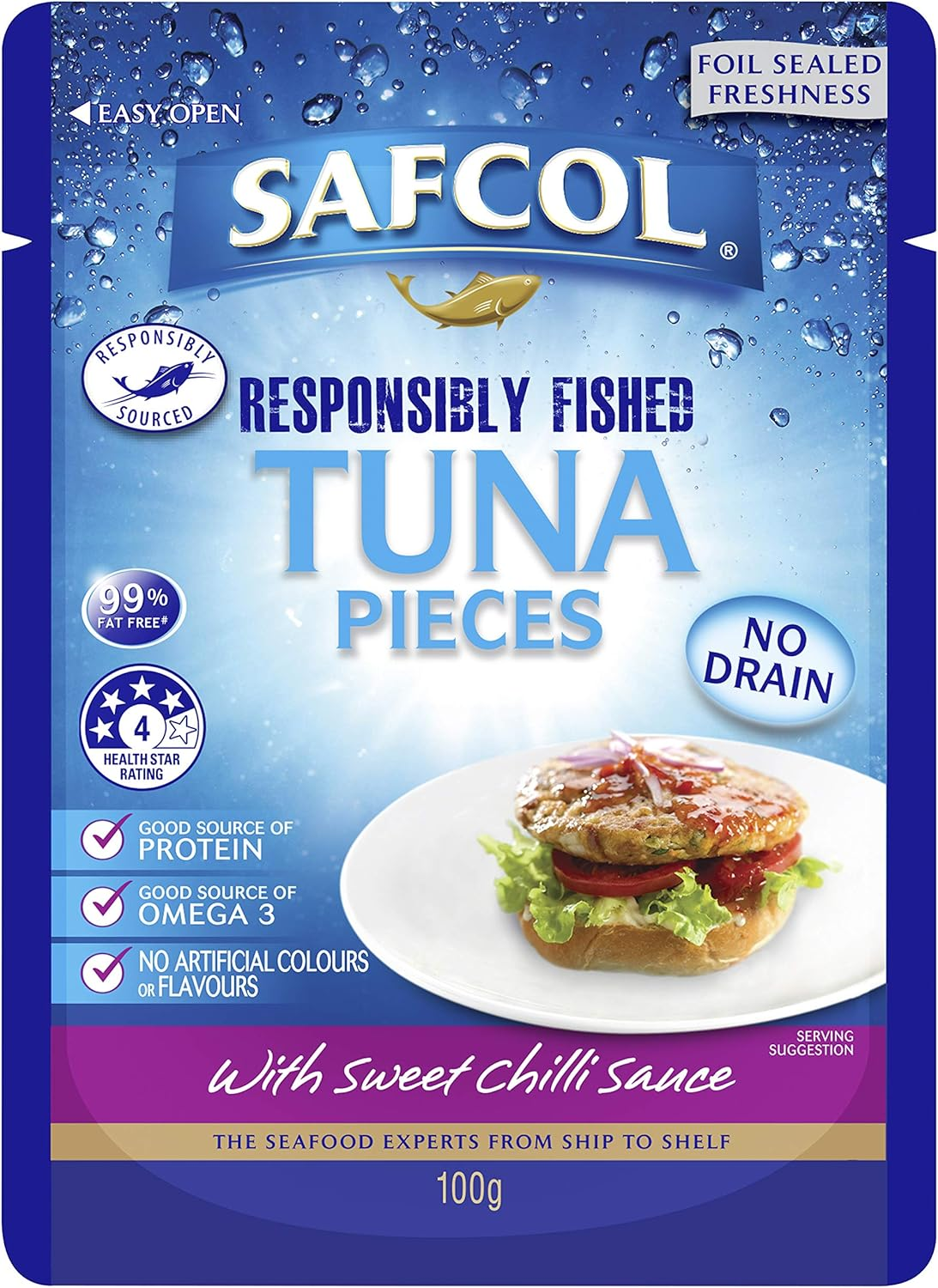 Safcol Gourmet on the Go Tuna with Sweet Chilli Sauce Pouch 12 X 100 G image number 1
