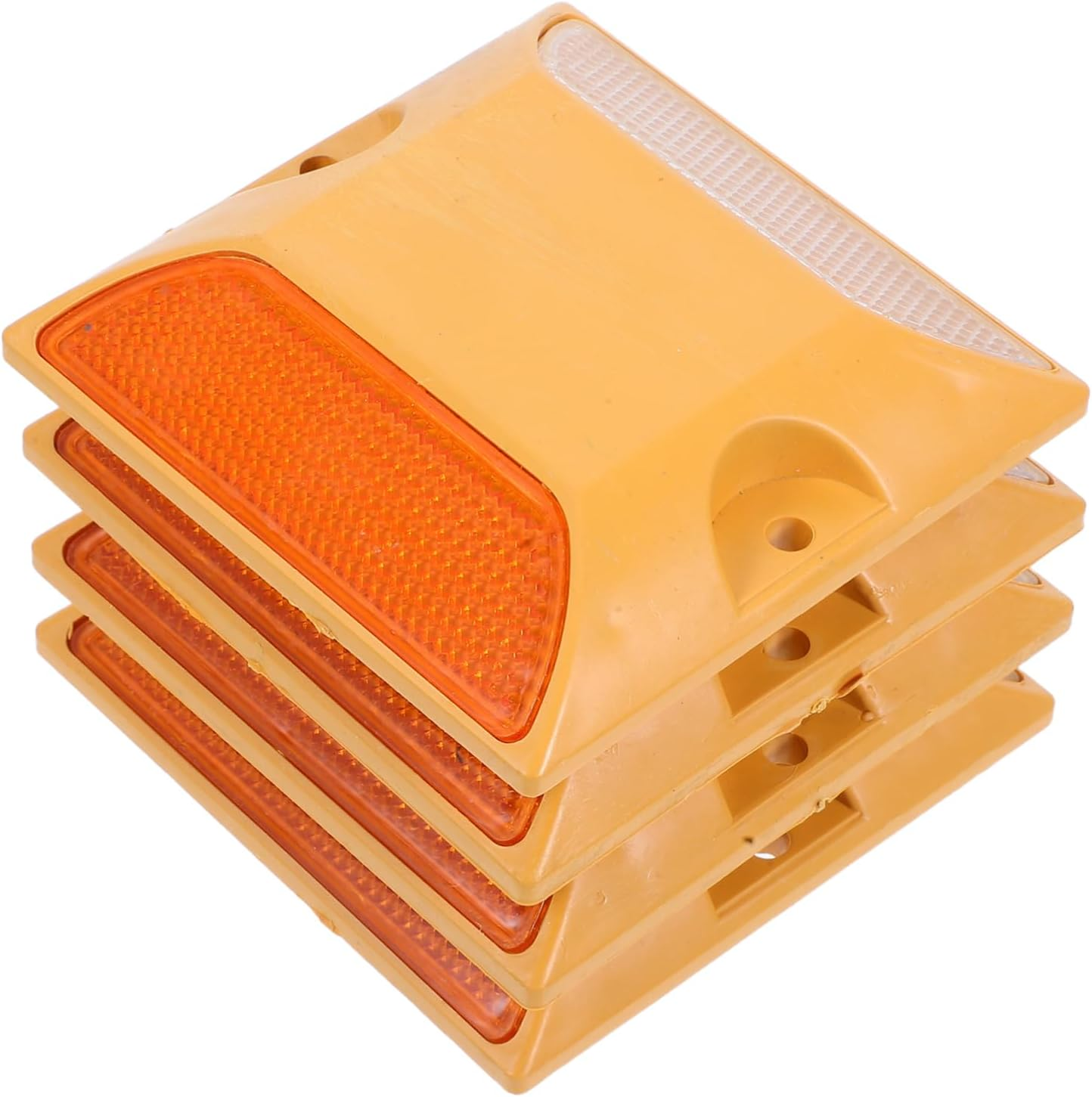 4Pcs Reflective Road Studs Ground Markers for Driveways Parking Lots and Enhanced Night Safety with High Reflectivity Easy Installation and Eye Catching Colors image number 1