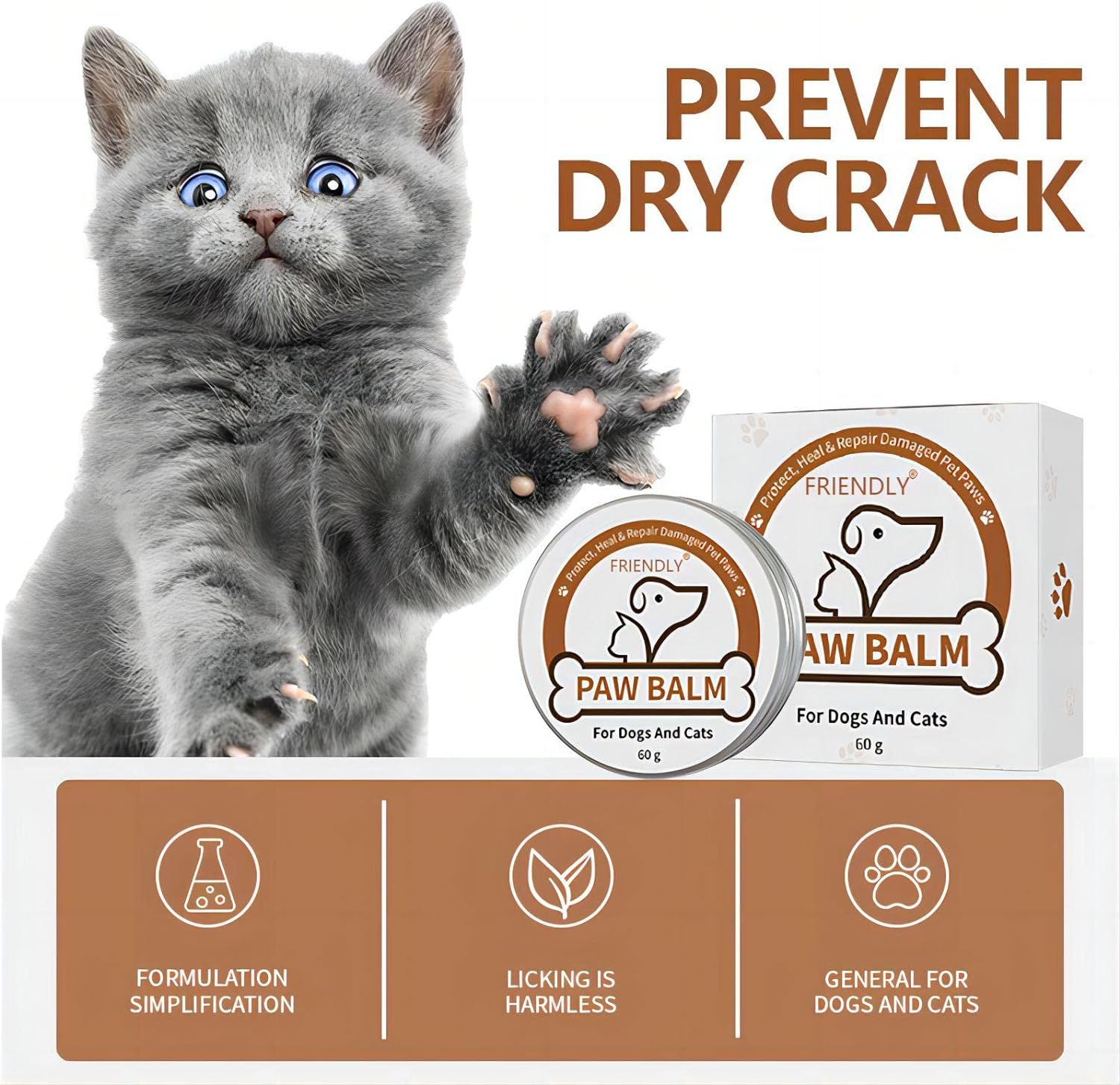 Purevie Dog Paw Cleaner Set, with 150Ml Dog Paw Cleaner & 60G Dog Paw Balm, 100% Natural Paw Pad Balm for Pets, Repairs & Restores Dry, Cracked & Damaged Paws, 2 Oz Canine Paw Moisturizer image number 6