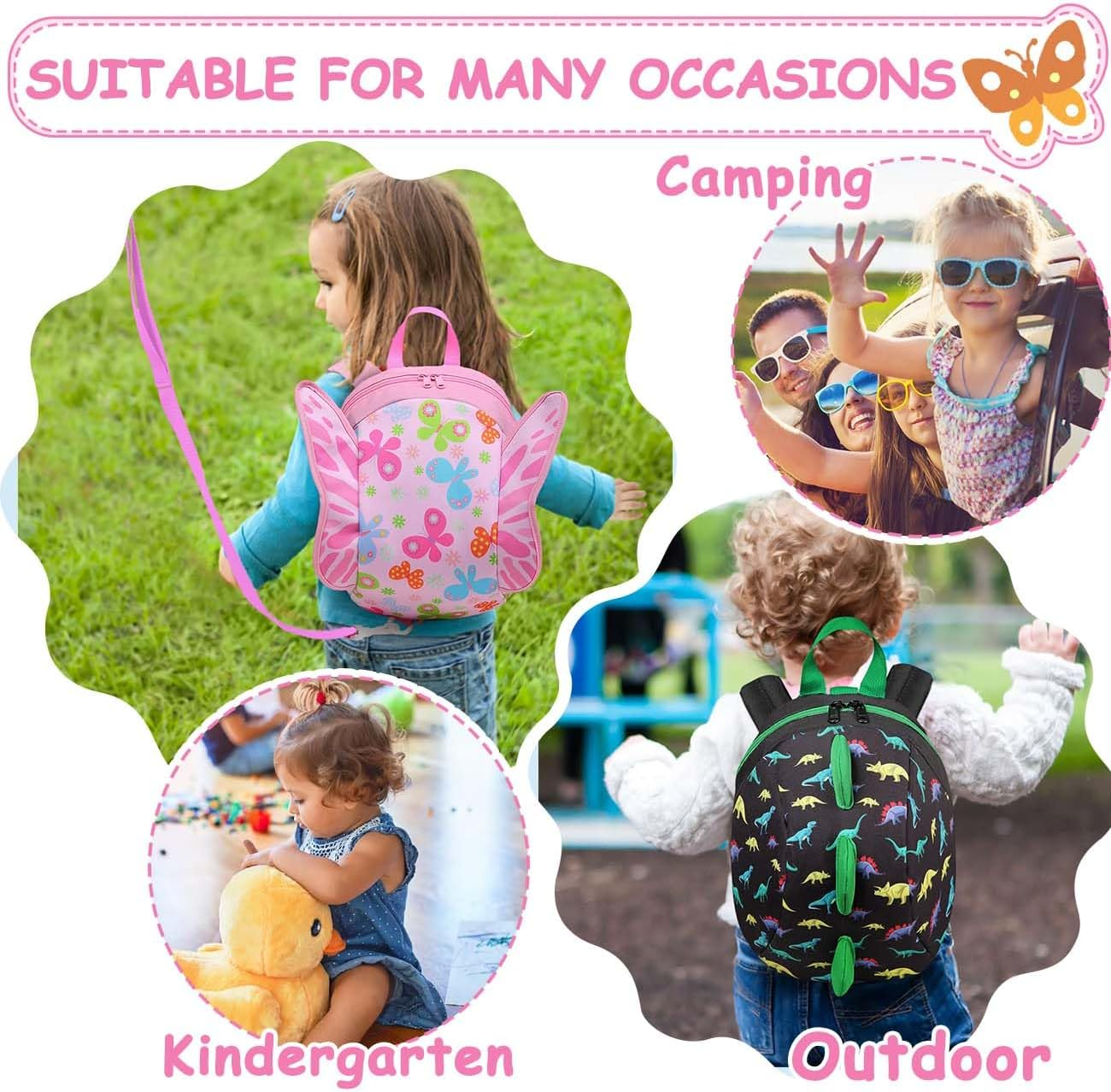 Mini Toddler Backpack with Leash,Vaschy Ultra Lightweight Tiny Little Kids Preschool Backpack Daycare School Bags for Boys,Grils image number 5