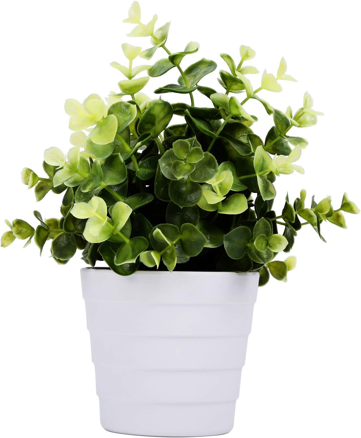 Small Fake Plant Potted - Faux Plant Indoor Plant Artificial Potted Plant Decor for Home and Office (Eucalyptus Green) image number 4