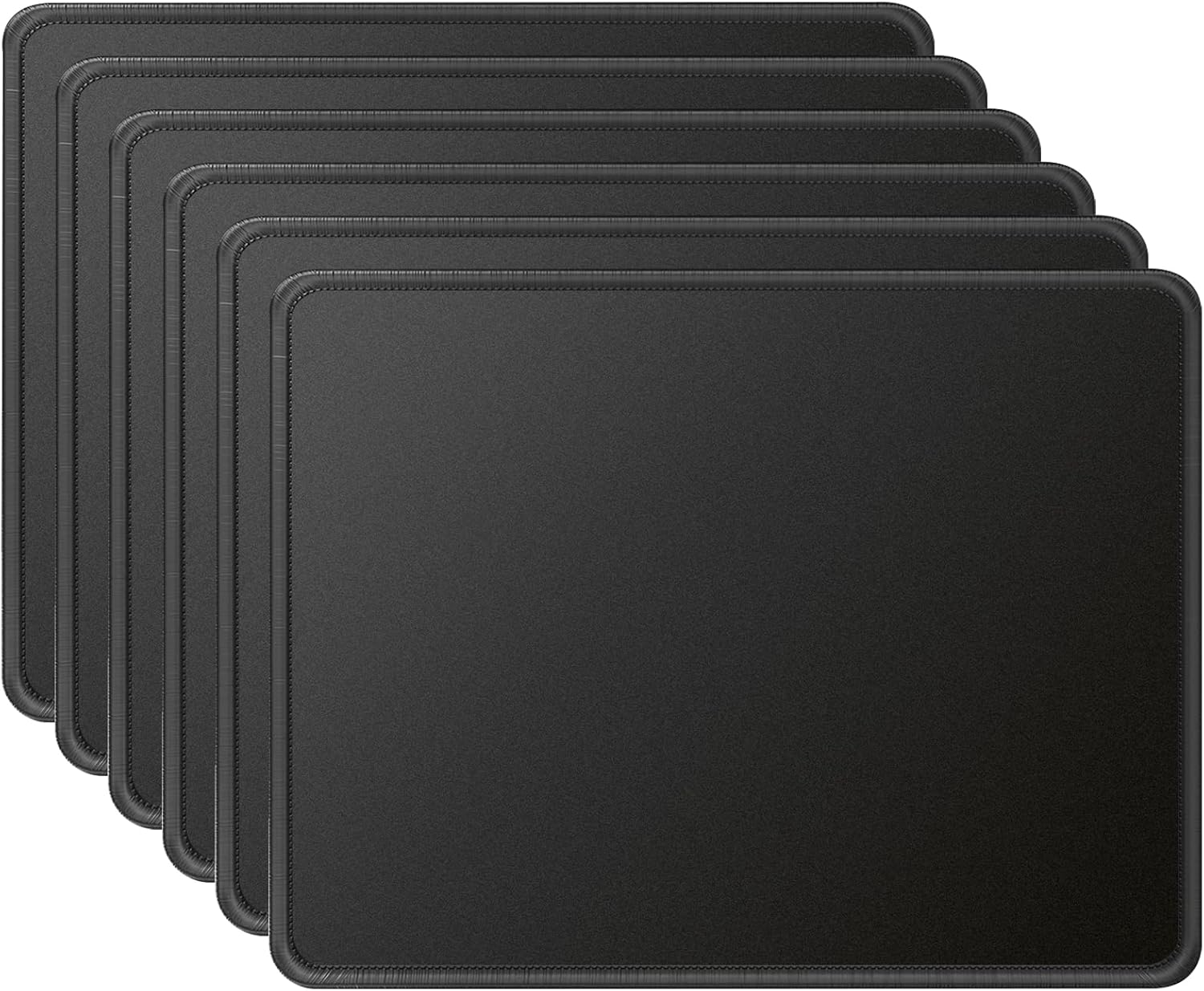 KTRIO Mouse Mat 6 Pack [30% Larger] with Stitched Edges, 280X220X3Mm Mousepad Gaming Mouse Pad Mat, Waterproof Mouse Mats with Non-Slip Rubber Base, Mouse Pads for Computers, Laptop, PC, Black image number 3