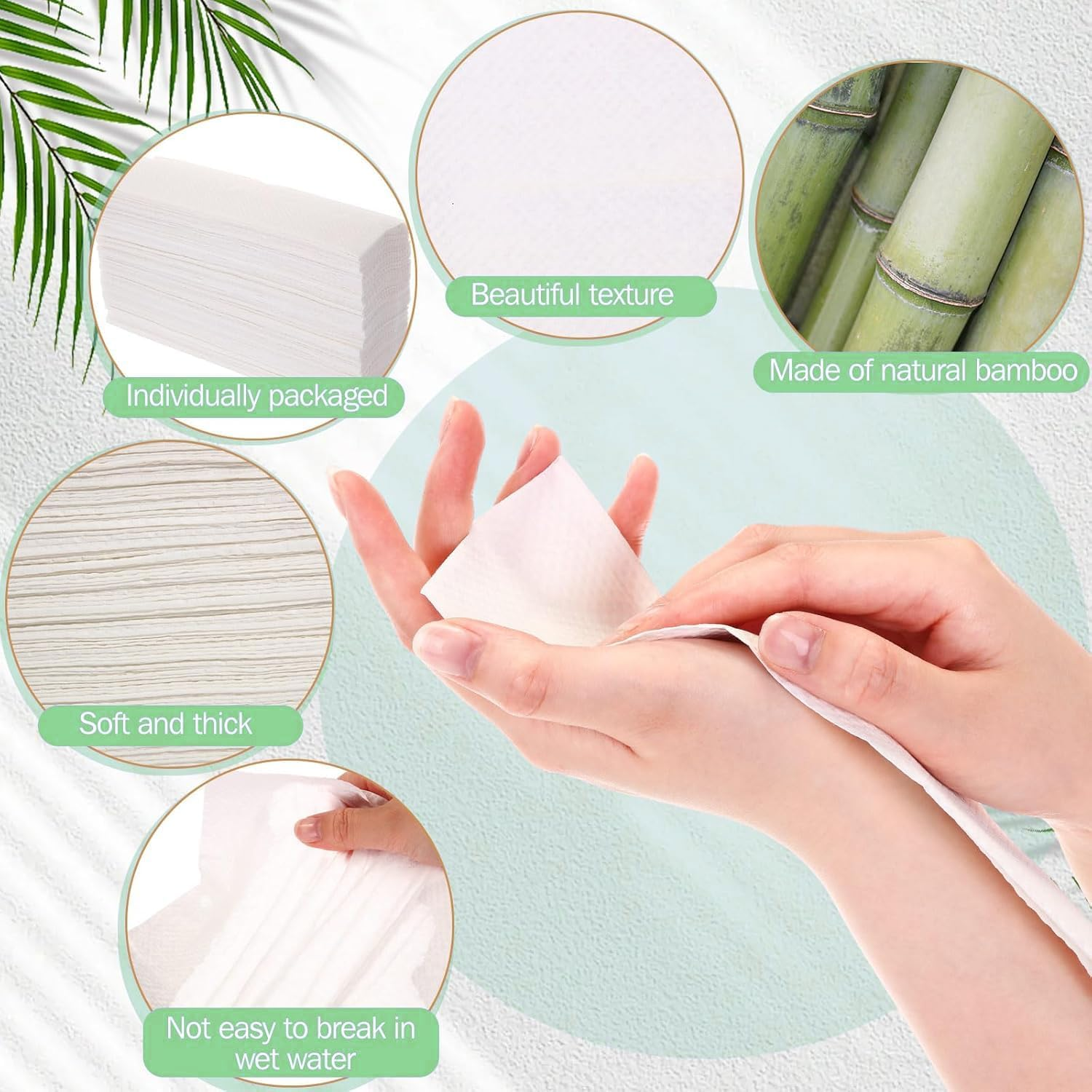 2 Ply Disposable Paper Hand Towel,Z Fold Strong White Soft Hand Towel 21&times;23Cm (1200 Total) image number 4