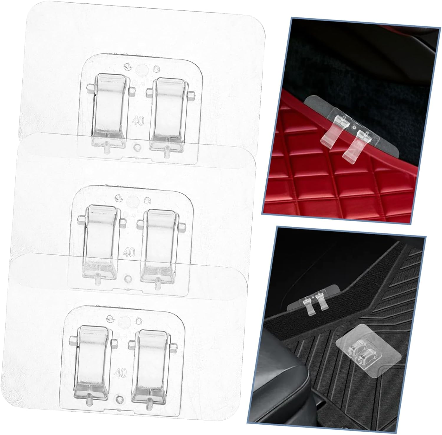 Gatuida 40Pcs Carpet Anti-Skid Mat Retainer Clips for Automotive Floor Mats Strong Adhesive Fasteners for Secure Grip Reusable and Easy to Install for Car Interior Protection image number 5
