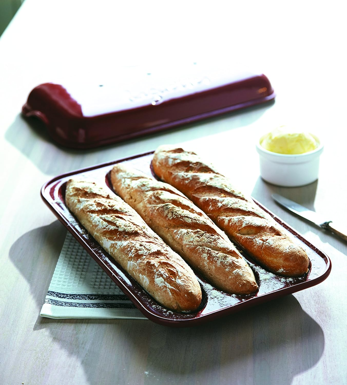 Emile Henry EH BAGUETTE BAKER BURGUNDY
