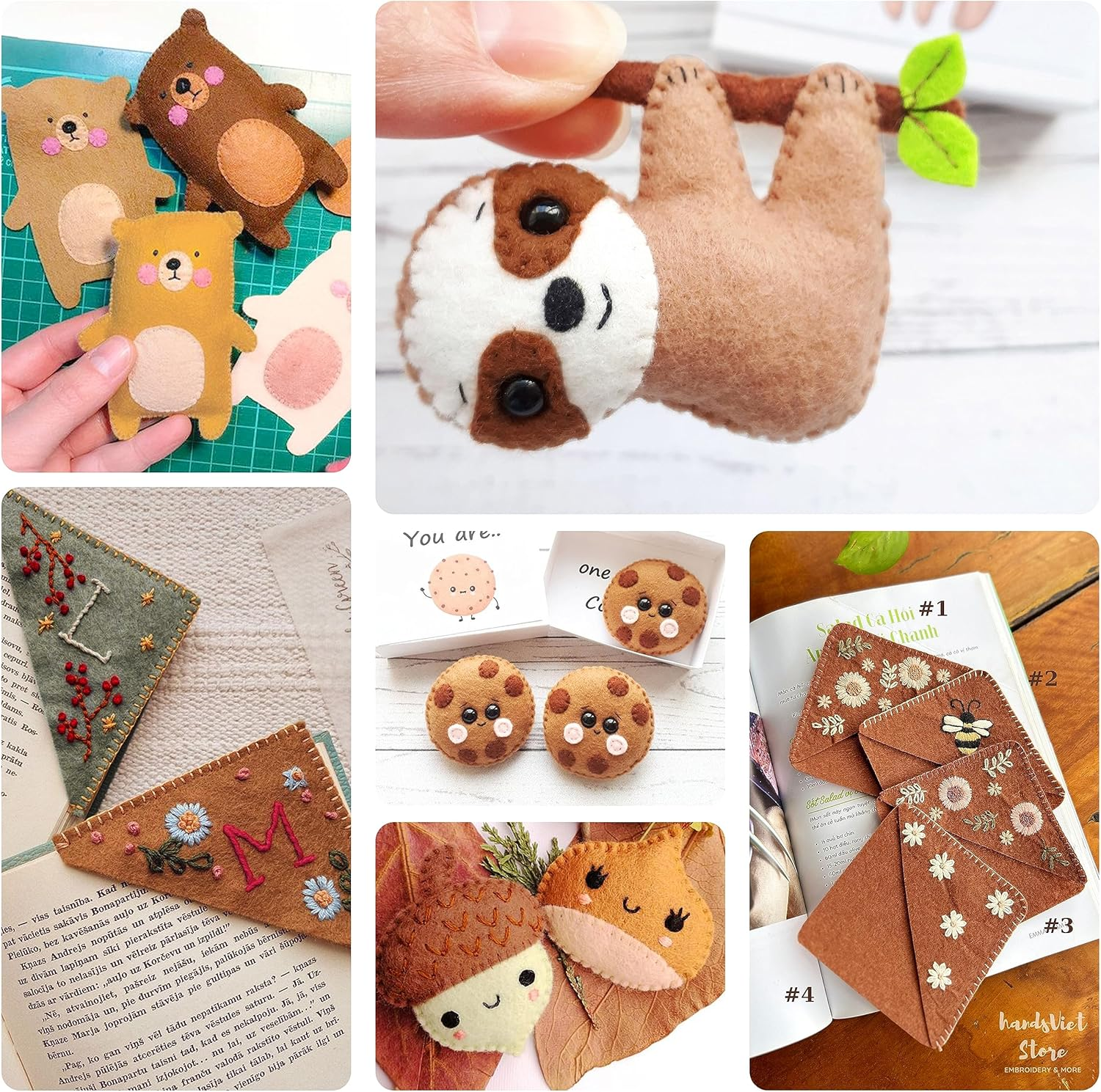 ZAIONE Brown Soft Felt Fabric Sheets: 7 Rolls 8''X35'' Felt Sheets Assorted Thick Felt Fabric Roll for DIY Crafts image number 1