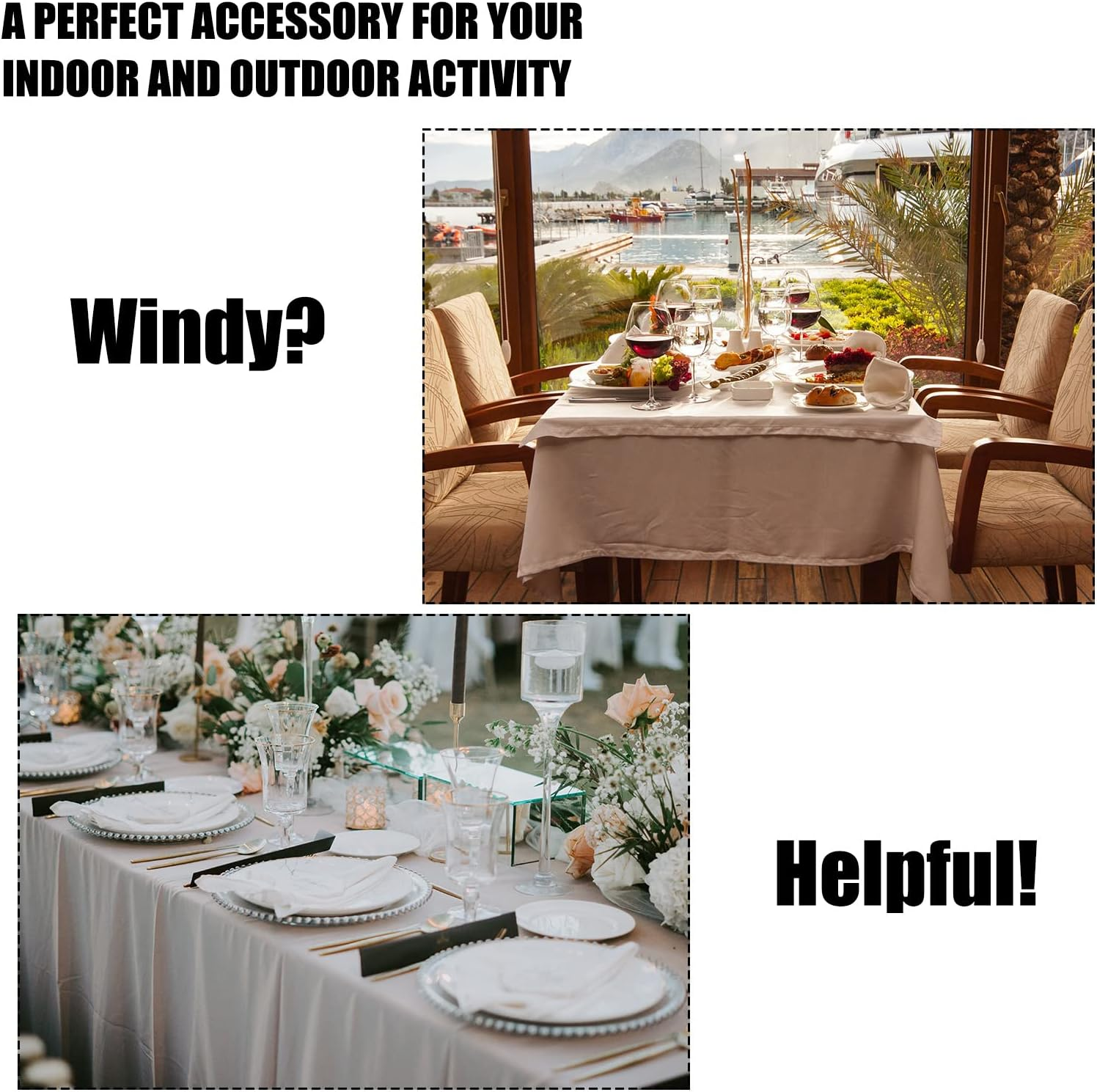 Luter 12Pcs Plastic Tablecloth Clips, Transparent Picnic Tablecloth Clips for Outdoor Tables Large Table Cloth Holder Table Cover Clips for Christmas Home Wedding Party Indoor Outdoor Camping