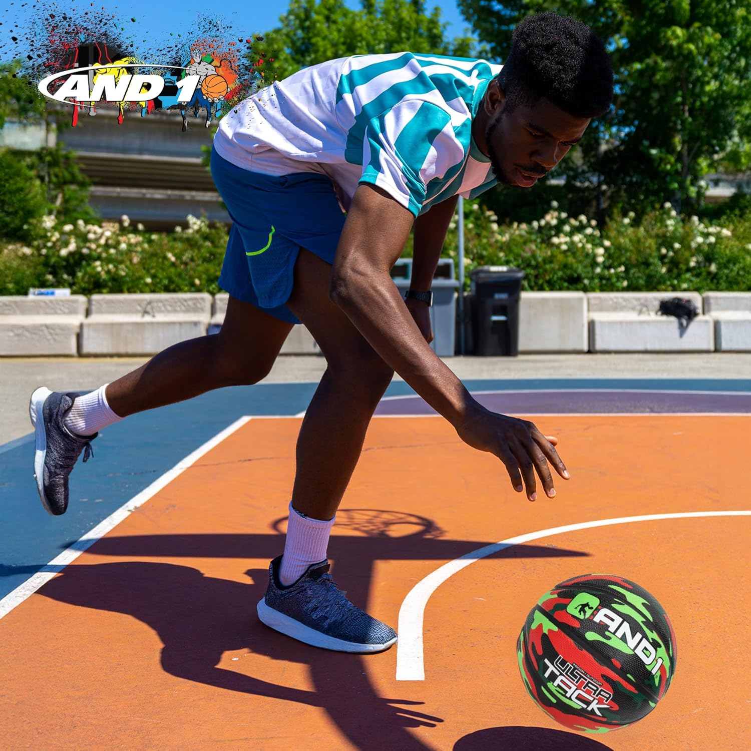 AND1 Ultra Grip Basketball: Official Regulation Size 7 (29.5 Inches) Rubber- Deep Channel Construction Streetball, Made for Indoor Outdoor Basketball Games image number 3