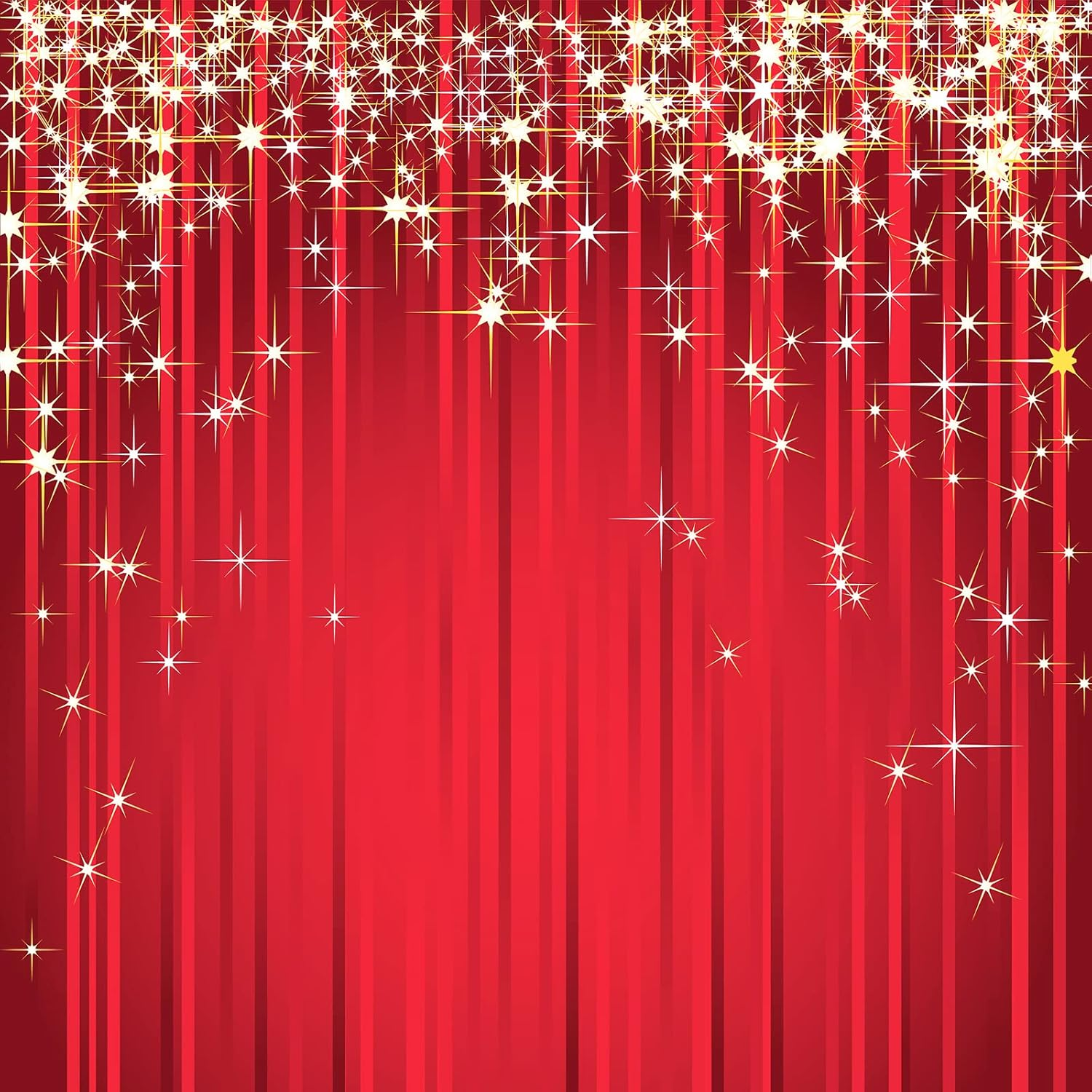 Sensfun 6X6Ft Red Star Christmas Backdrop Gold Glitter Star Photography Background Red Streamer Photobooth Backdrops for Adult Awards Event Kids Birthday Party Decor Portrait Photo Shoot Studio Props