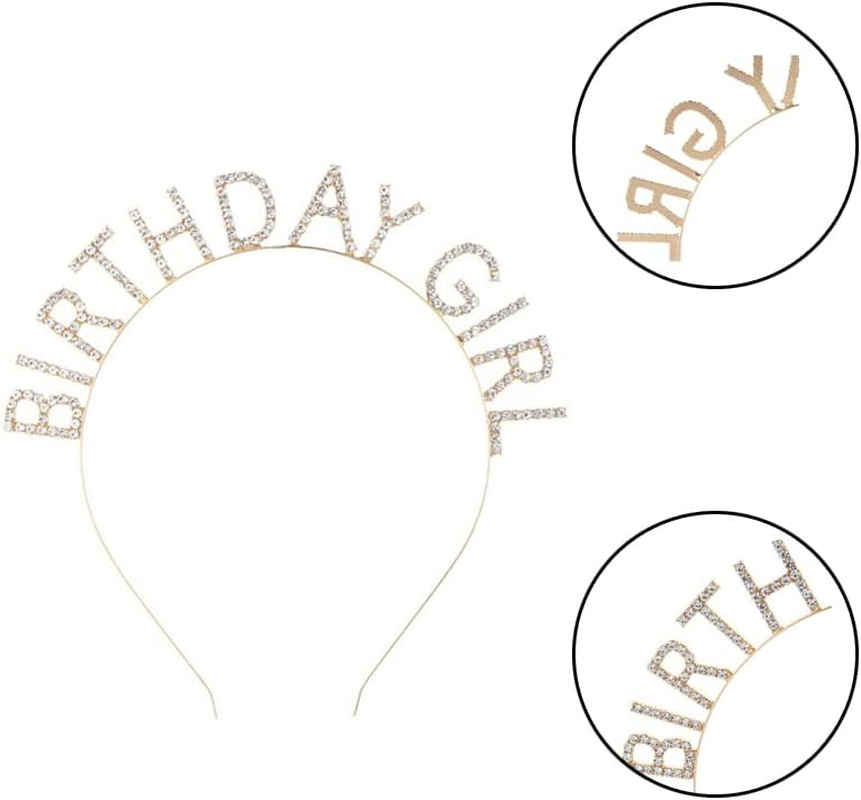 Birthday Crown Headband for 18Th 16Th Party Supplies Favors - Happy Birthday Hair Band for Girls Bday Party Hair Accessories, Gold image number 1