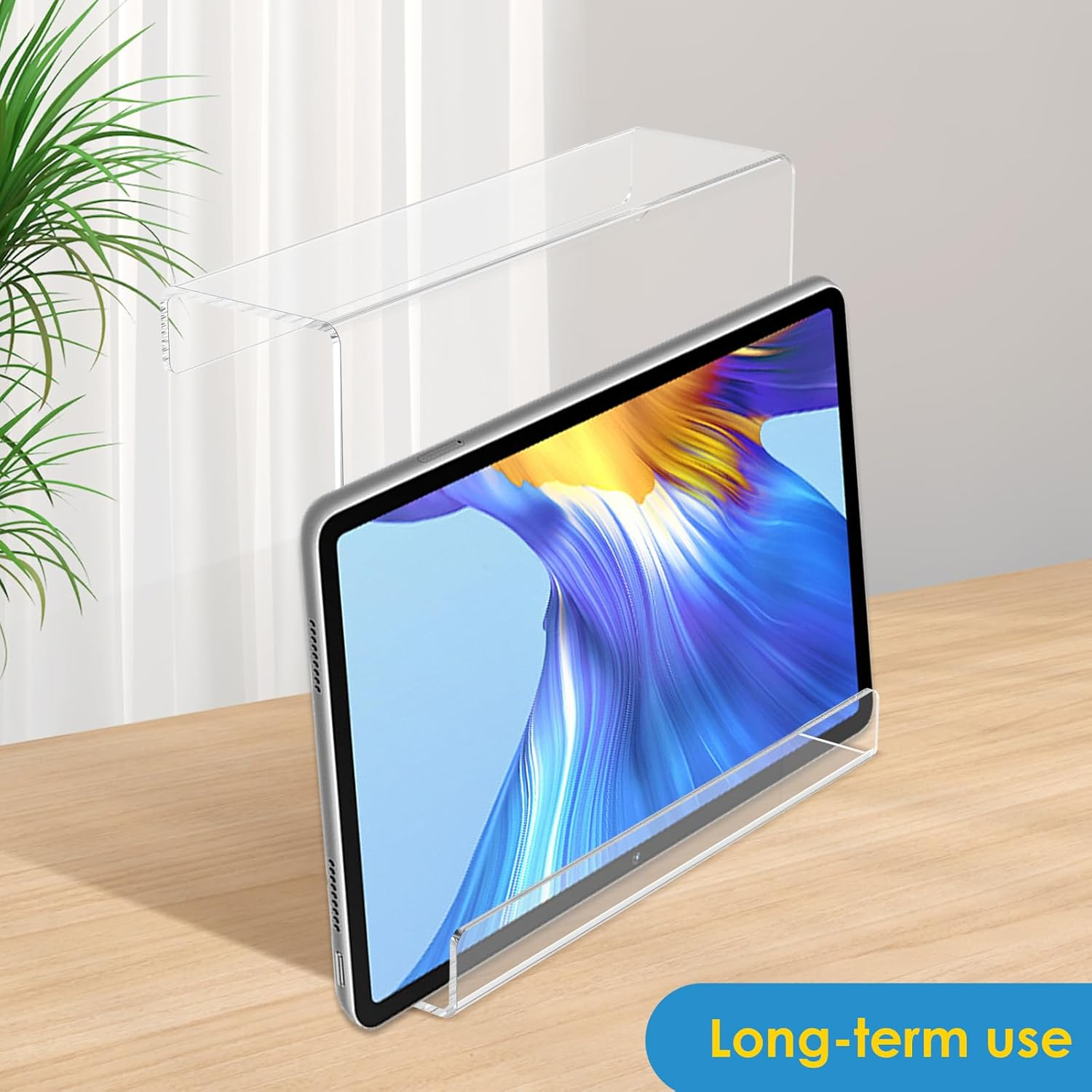 Treadmill Tablet Holder, Acrylic Treadmill Book Holder, Clear Treadmill Tablet Mount, Portable Exercise Bike Reading Stand Compatible with Ipad, Kindle, Flat Tablet, Ereader for Home Gym Exercising image number 1