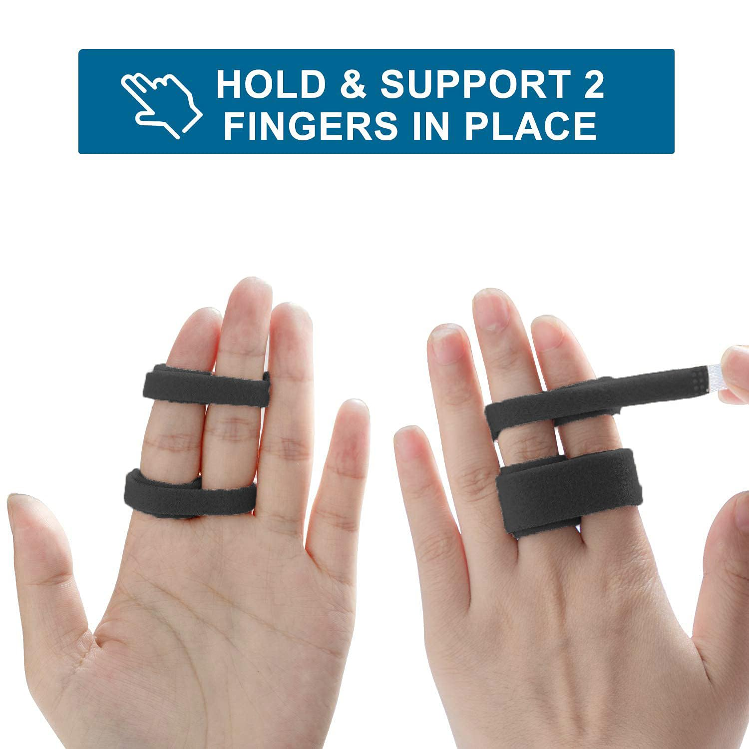 8 Pieces Buddy Finger Wraps Tapes for Broken, Sprained, Fractured Finger Straps for Jammed, Swollen, Dislocated Joint image number 4