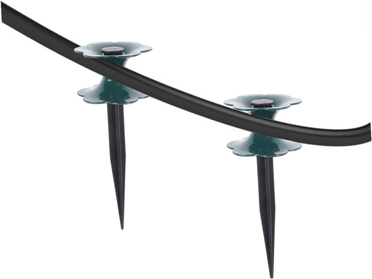 Hose Guide Spikes Winding Wheels for Garden Lawn Protection Sturdy PVC 4Pcs Set Prevents Hose Damage