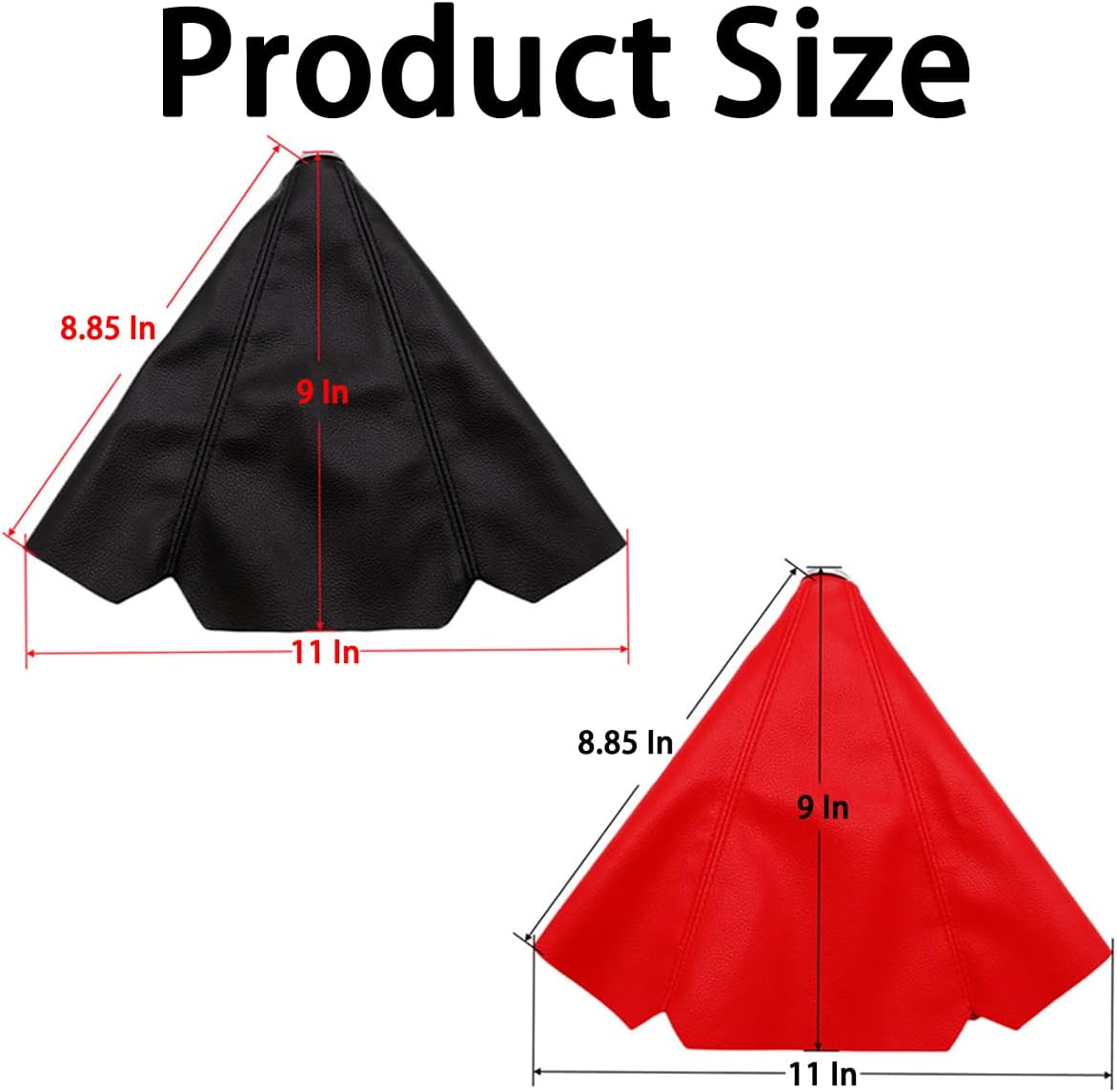 BESULEN Car Shift Boot Cover, Suede Leather Shift Knob Boot Dust Cover, Manual/Auto Shifter Boot Sleeve Replacement, Handbrake Gaiter Boot Dust Cover Car Interior Accessories, Red/White - Black/Blue image number 7