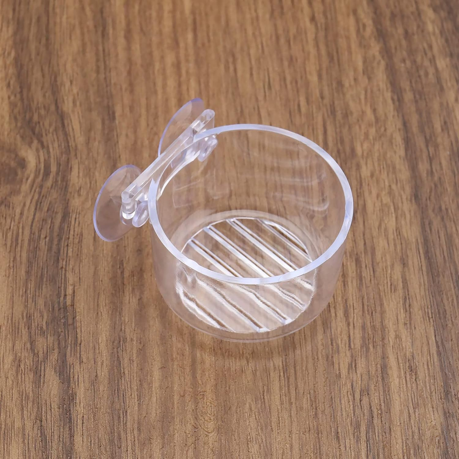 Ecsing 4PCS Red Worm Feeder with Sucker Fish Tank Plant Shrimp Acrylic Feeding Bowl Bloodworm Water Food Dish Transparent Feeding Cup for Fish Shrimp Fish Tank