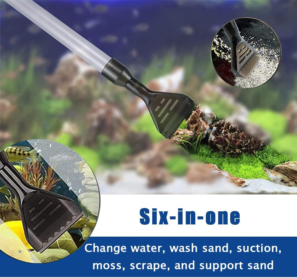 Fish Tank Gravel Cleaner, Aquarium Gravel Cleaner Vacuum Fish Tank Vacuum Cleaner Tools with Air Pressure Button for Aquarium Water Changer for Fish Tank Cleaning Gravel and Sand image number 3