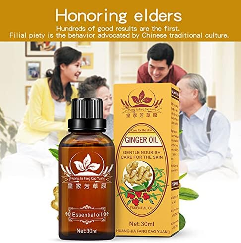 3 Pack Lymphatic Drainage Ginger Oil, Belly Drainage Ginger Oil Massage to Promote Blood Circulation Reduce Adipose Tissue Relieves Muscle Swelling and Pain-30Ml image number 3