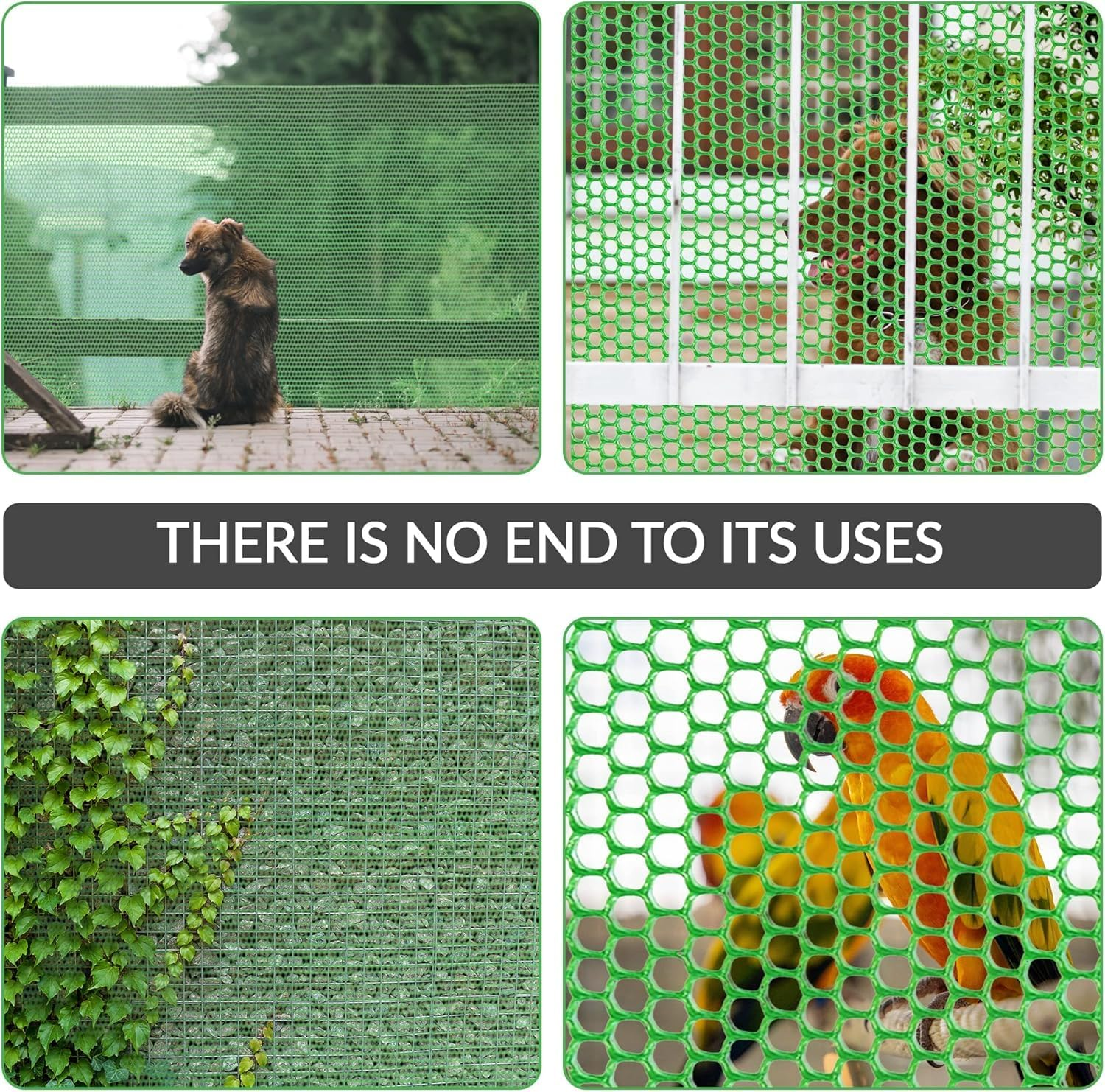 Upgraded Chicken Wire Fence Mesh - 40CM X 500CM Black/Green/White Colors Hexagonal Fencing for Gardening Poultry Netting, Floral Roll (Green) image number 4